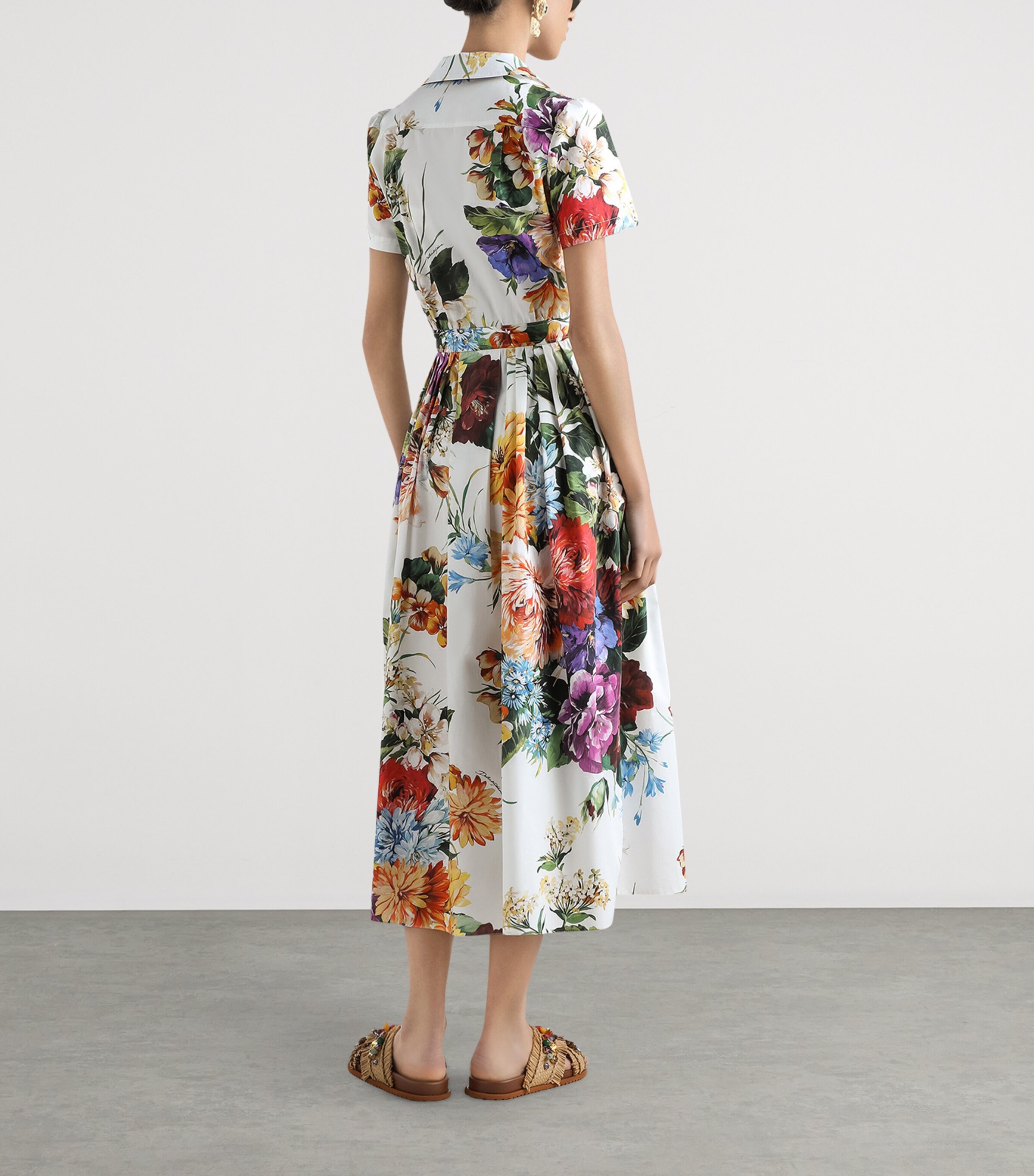 Floral Midi Shirt Dress HA5PC-BFIORI CRET Image 3