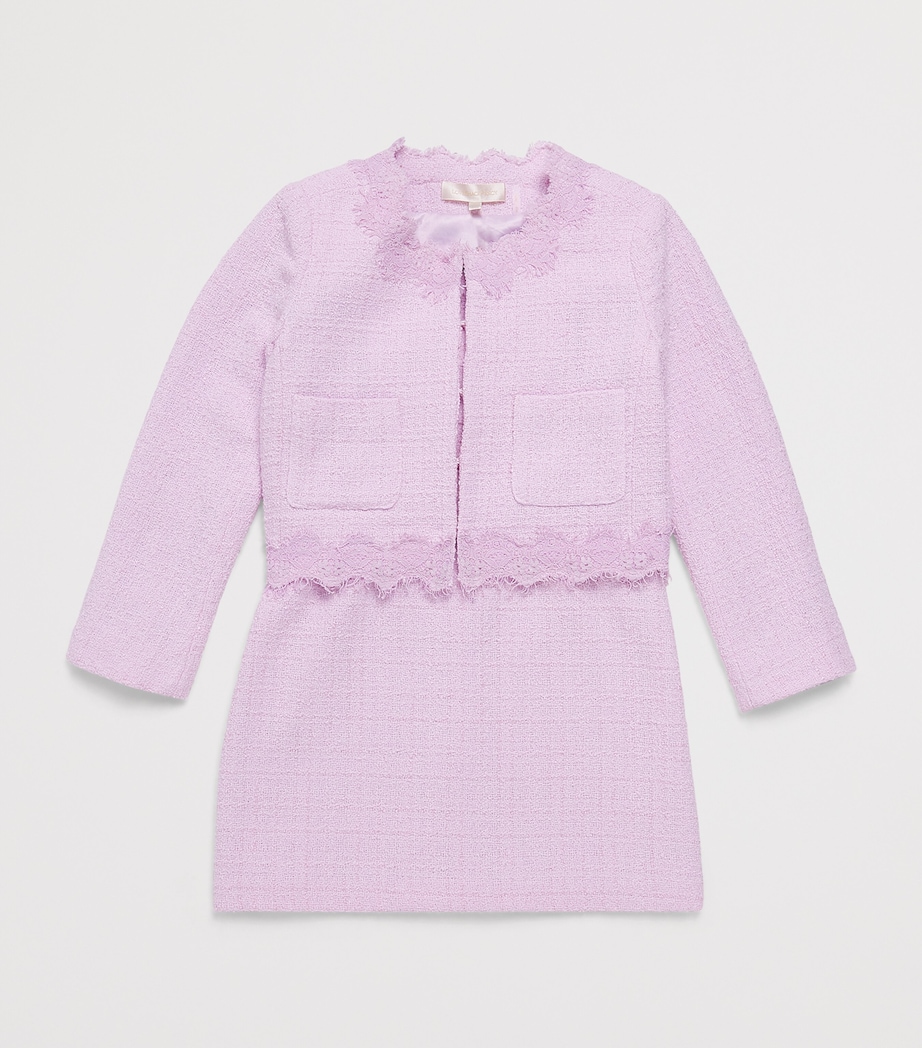 LoveShackFancy Tweed Lace-Trim Willamina Dress (8-14 Years) Image 3