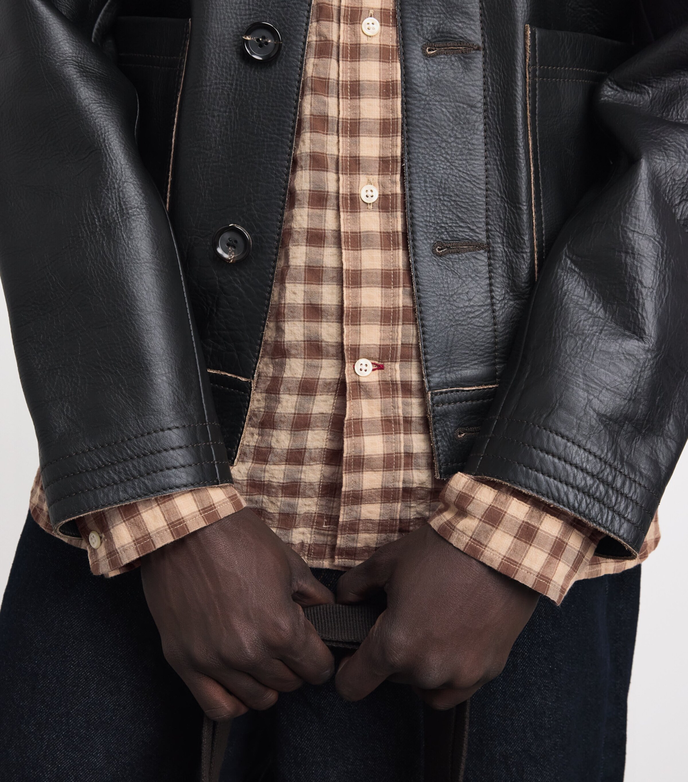 Oliver Spencer Mens Check Brook Shirt Brown Image 3