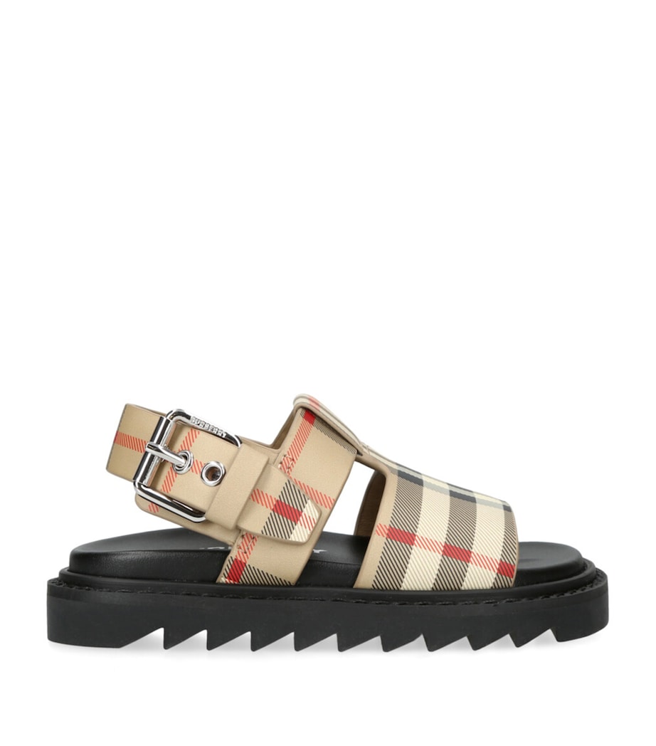 Burberry Kids Check Sandals Beige Comb Image 1