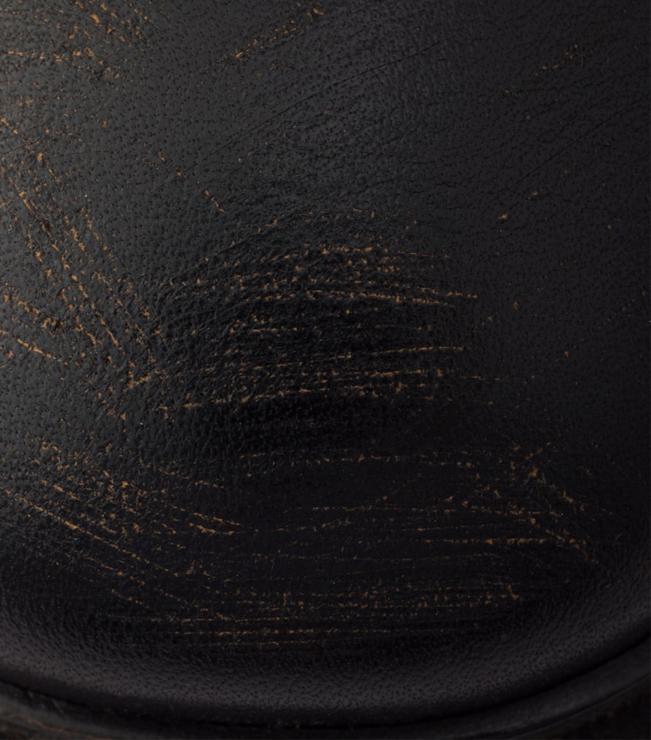 Prada Leather Vintage-Effect Mid-Calf Boots 30 Black Image 6
