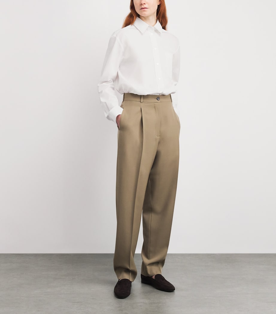 The Row Womens Gavina Cotton Shirt White Image 2