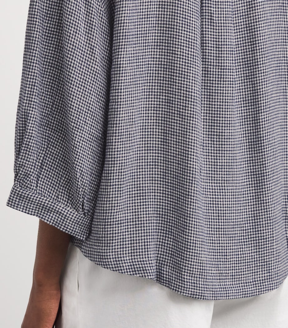 Linen-Blend Gingham Shirt GW/NA GINGHAM WHTE/N Image 6