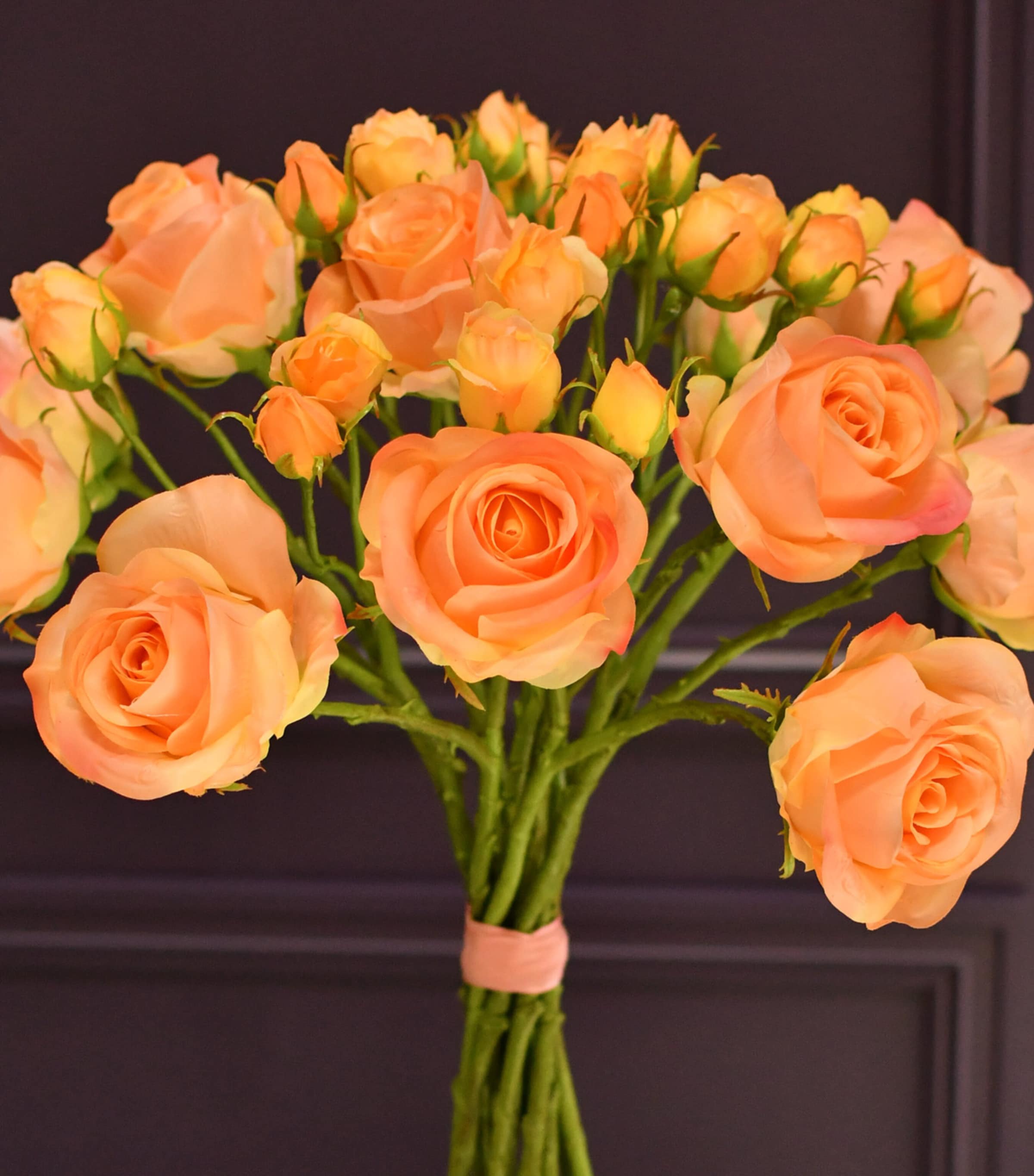 Silk-ka Artificial Rose Flower Bouquet Yellow Image 5