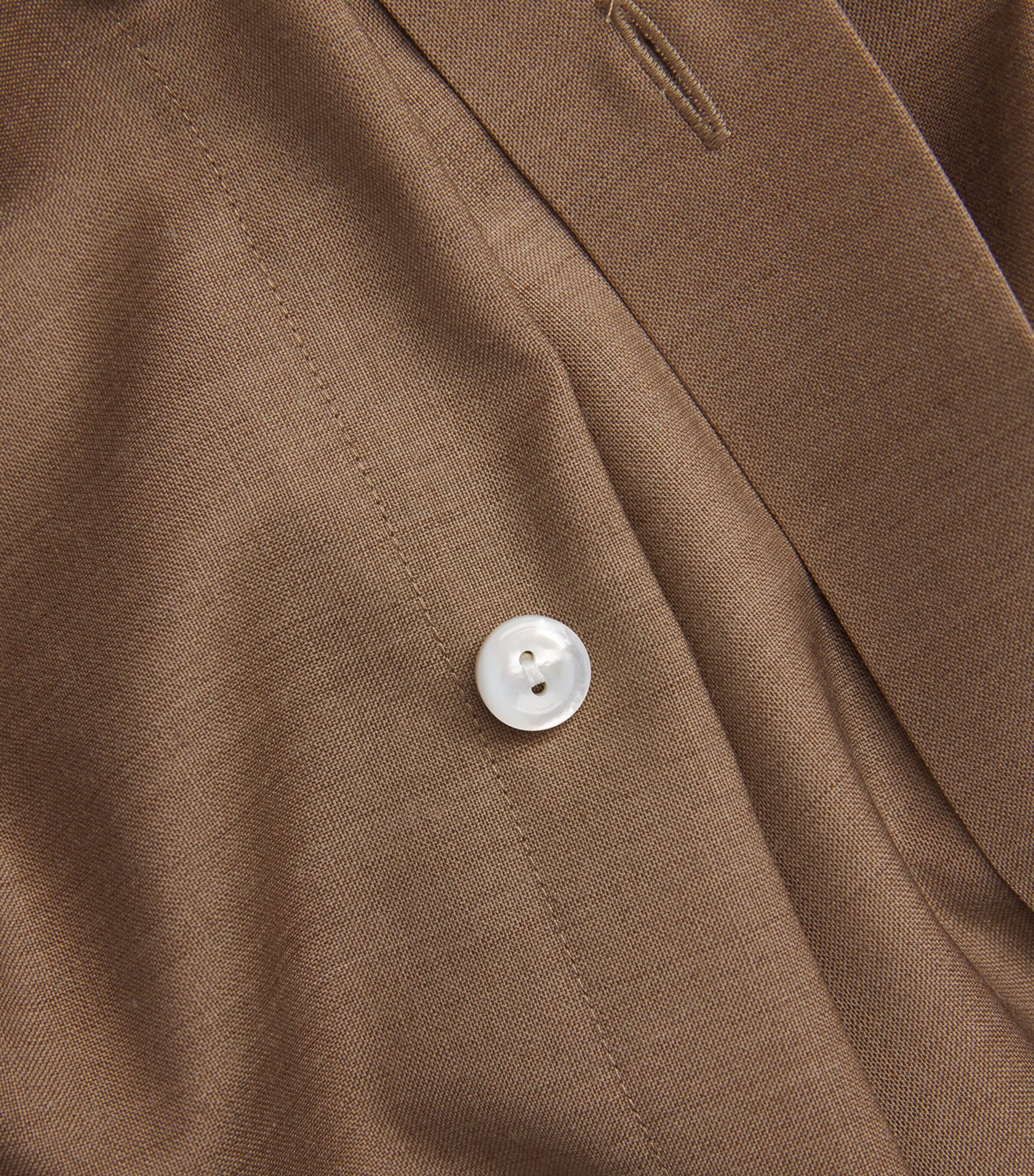 Eton Mens Virgin Wool-Cashmere Shirt Beige Image 5