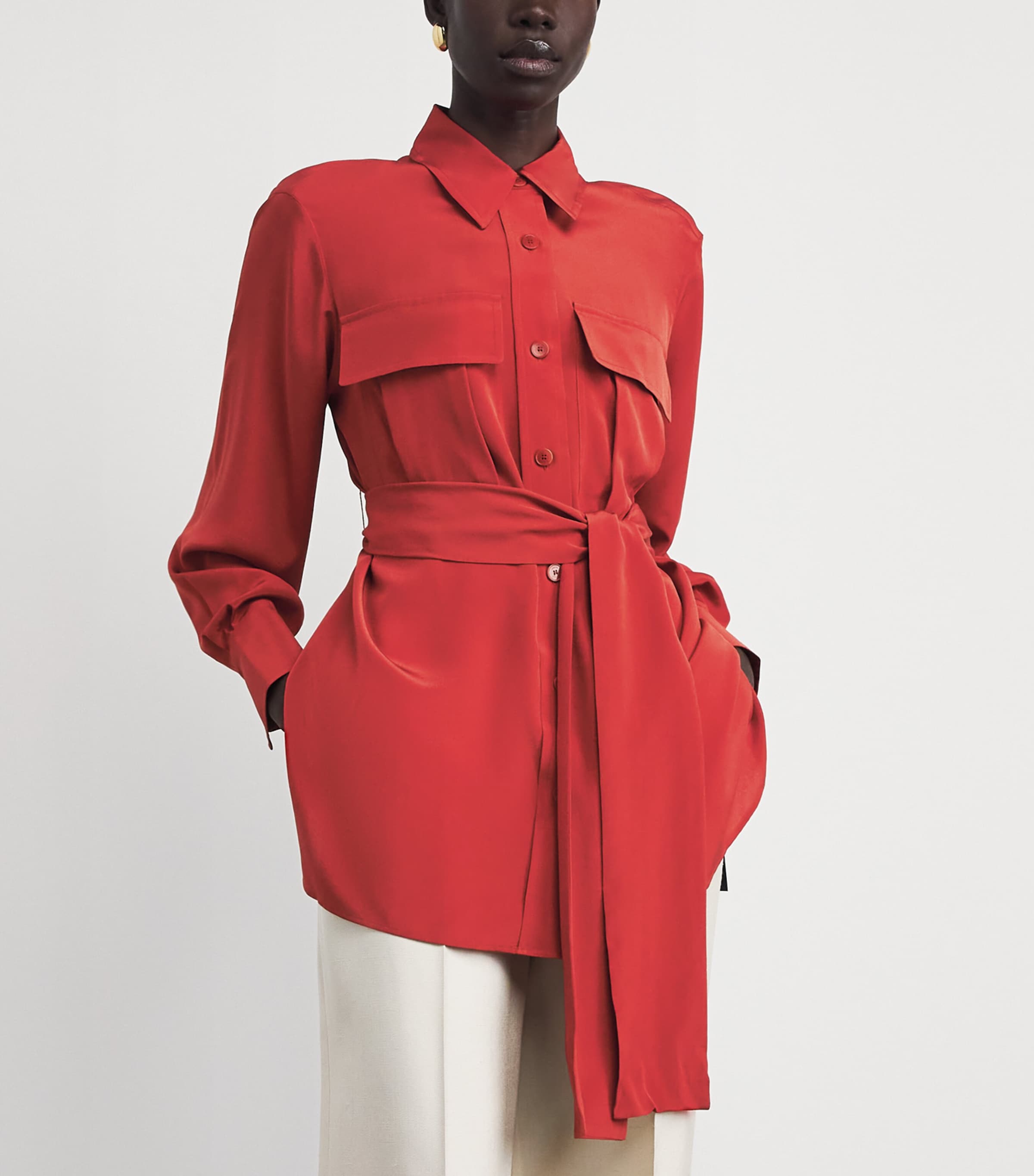 Joseph Womens Crepe de Soie Silk Yas Shirt Spice Image 3