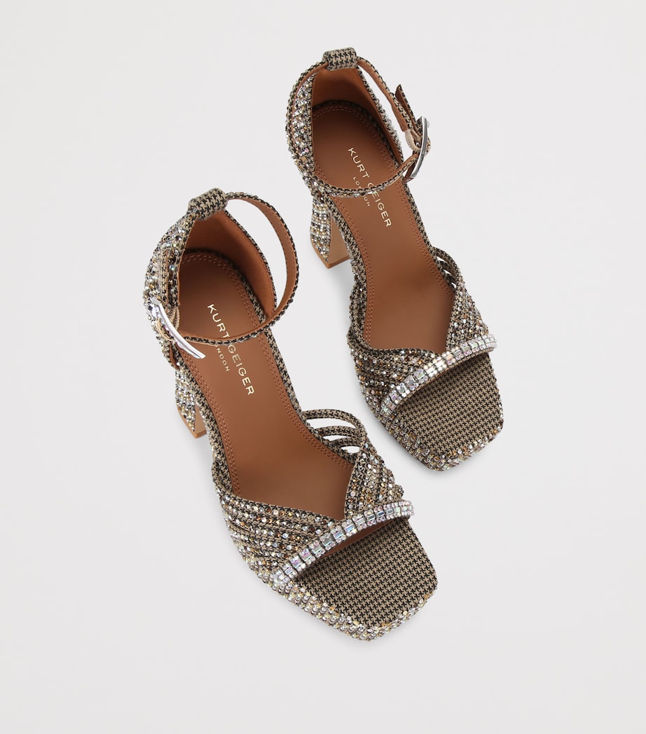 Kurt Geiger London Crystal Strap Platform Sandals Beige Comb Image 4