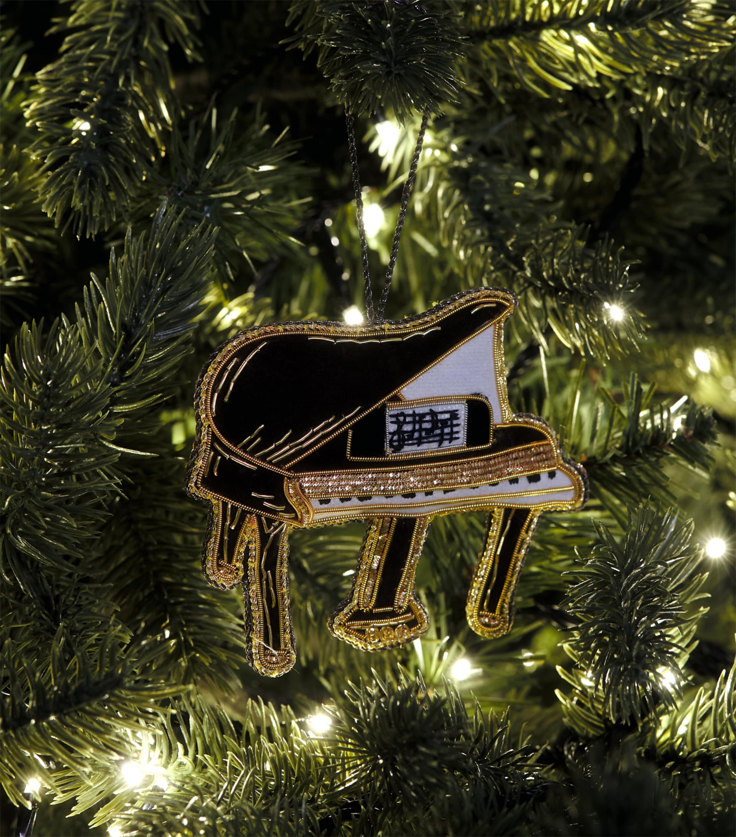 Tinker Tailor Grand Piano Tree Decoration Brown & Gold Image 3