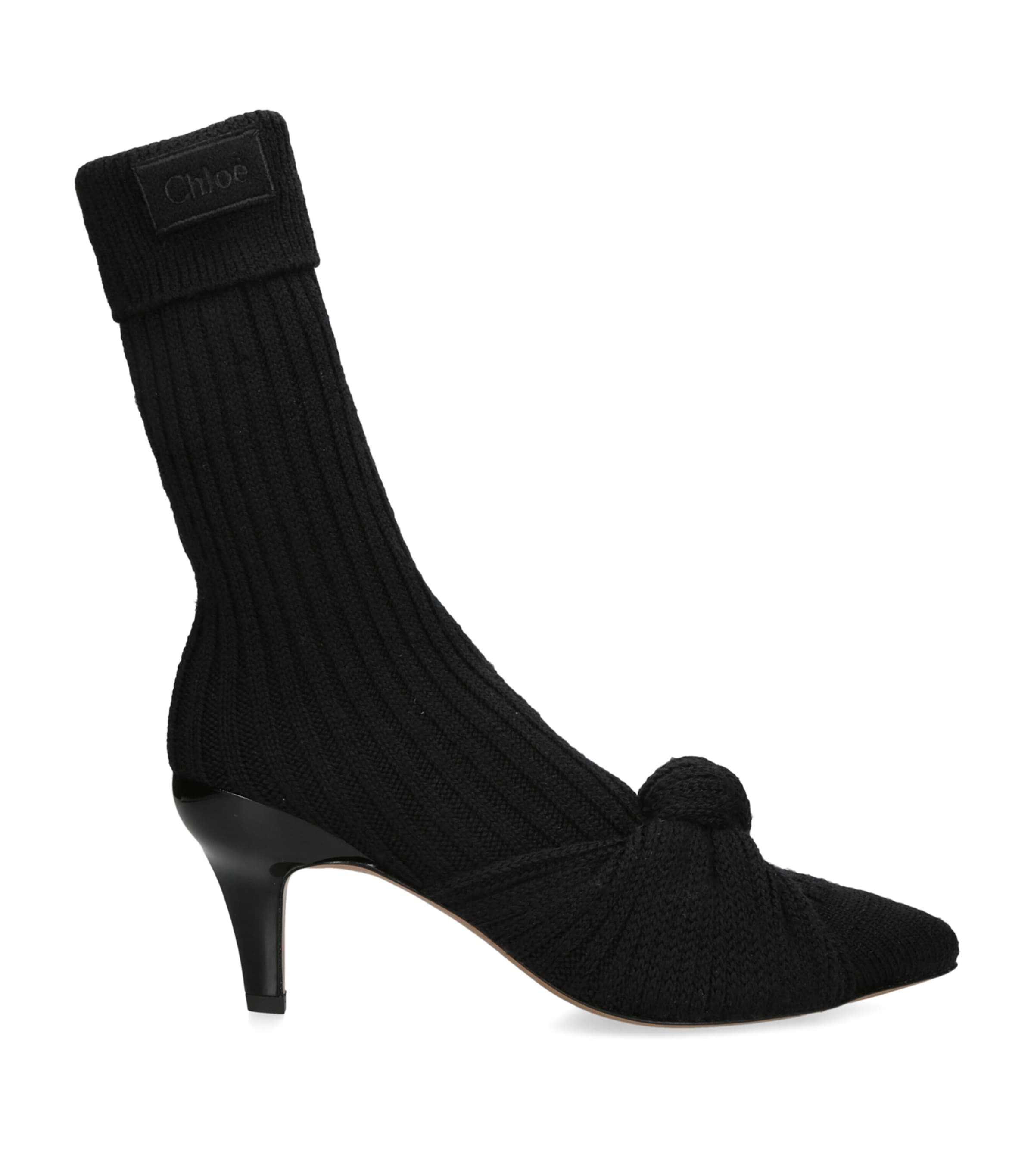 Chloé Knitted Suzie Heeled Boots 60 Black Image 1