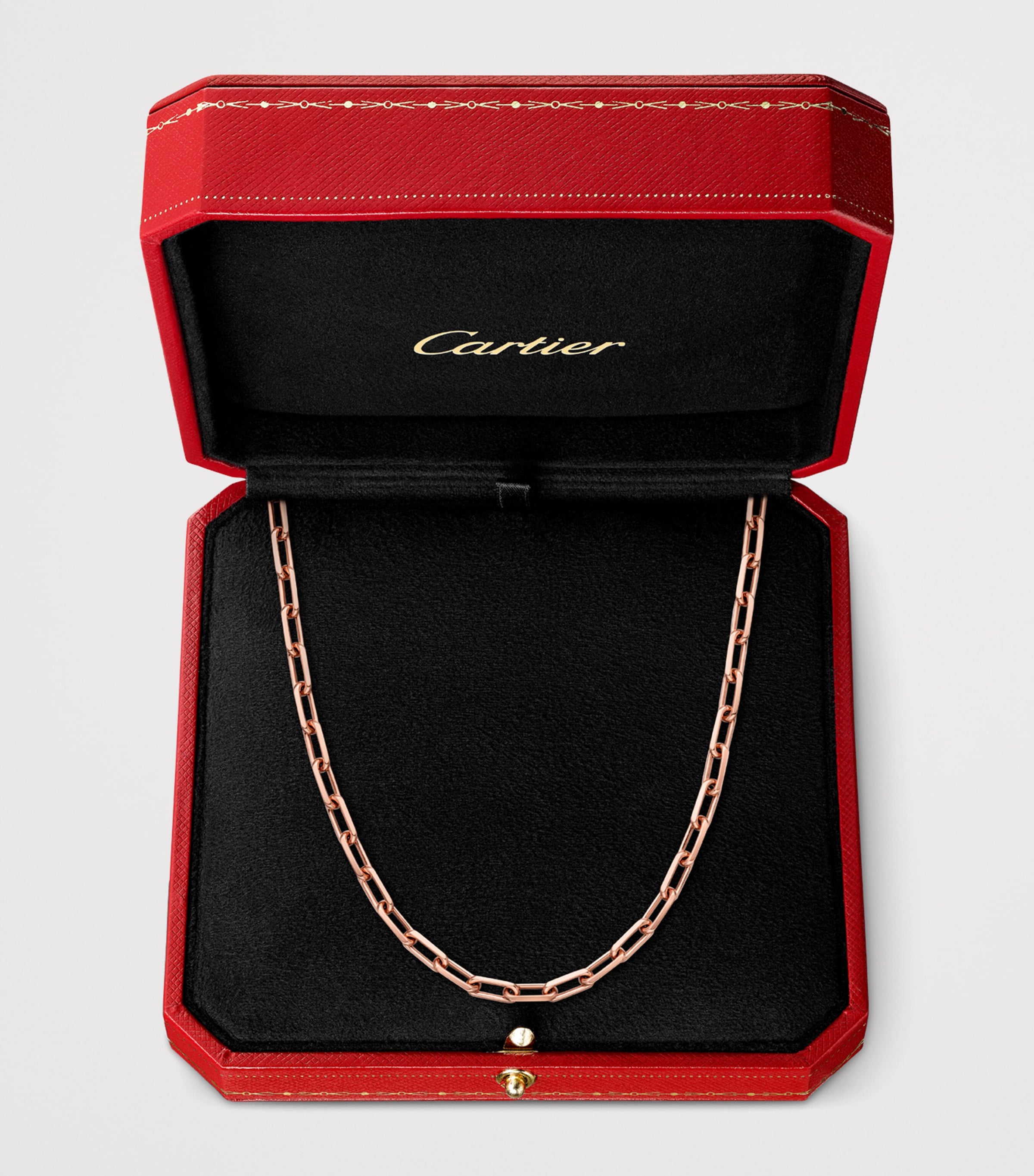 Small Rose Gold Santos de Cartier Chain Necklace ROSE GOLD Image 2