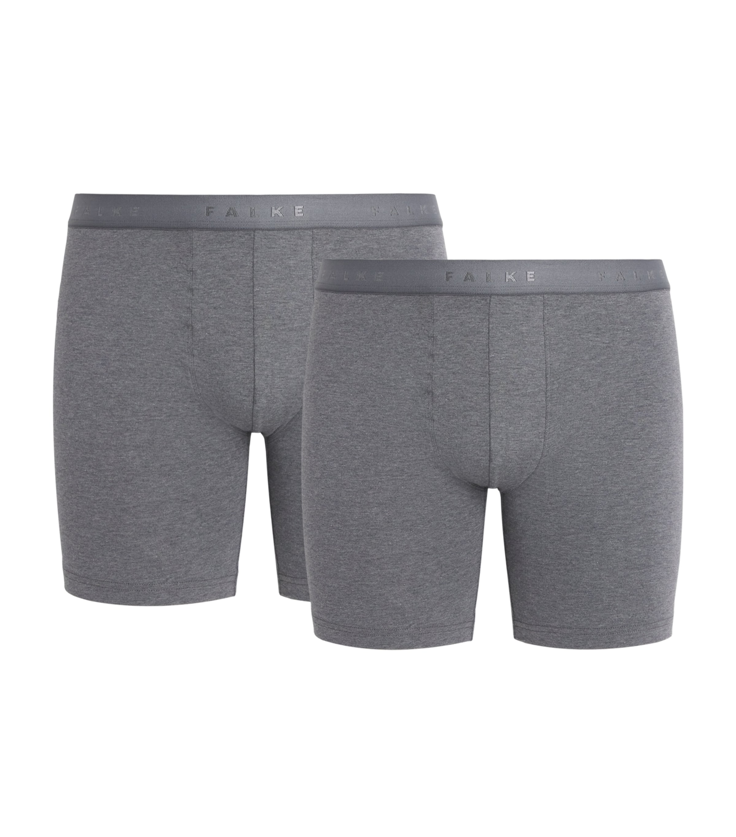 Falke Mens Egyptian Cotton Boxer Briefs (Pack of 2) Dark Grey Image 1