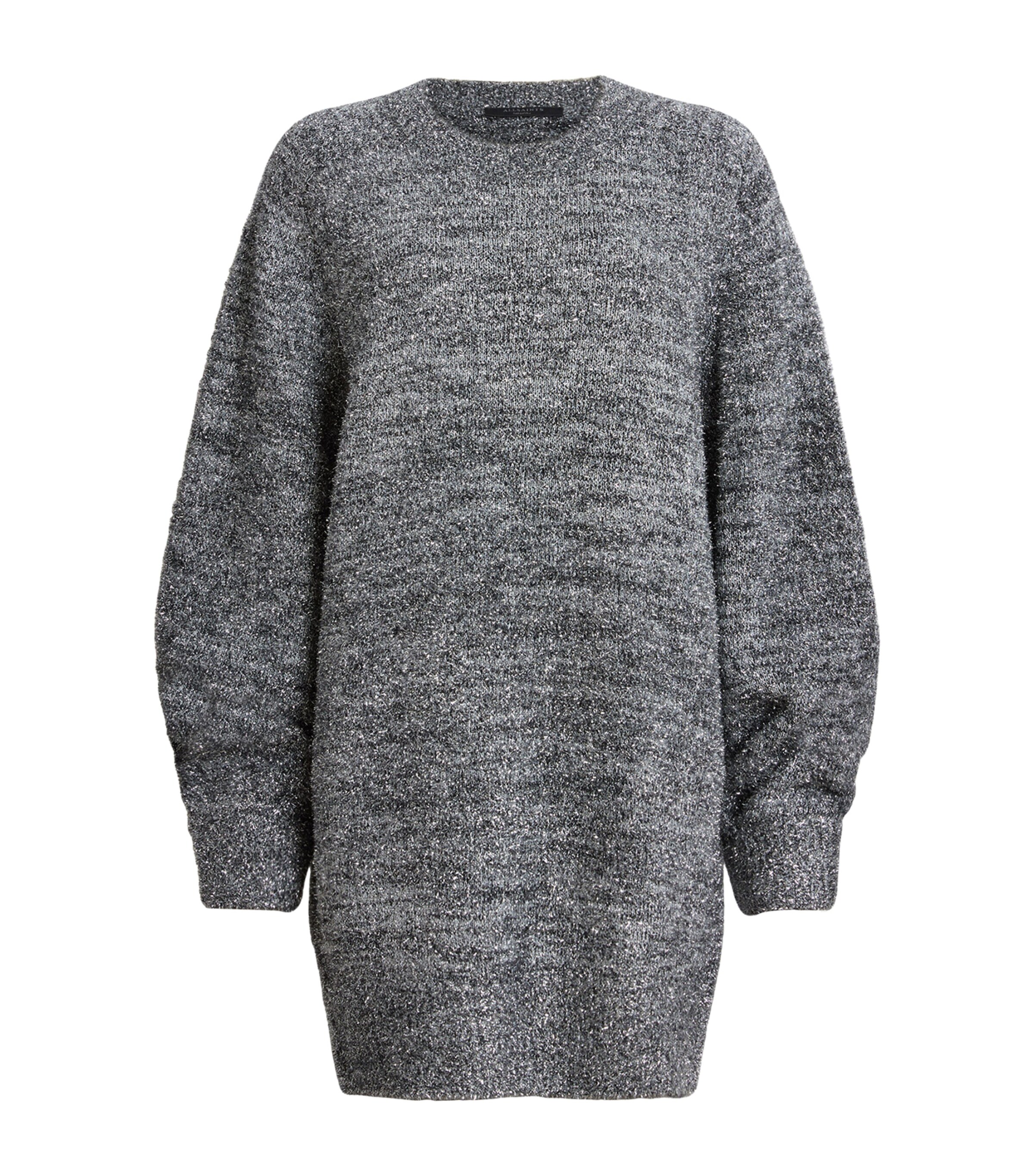AllSaints Grey Metallic-Knit Dazzle Dress | Harrods US