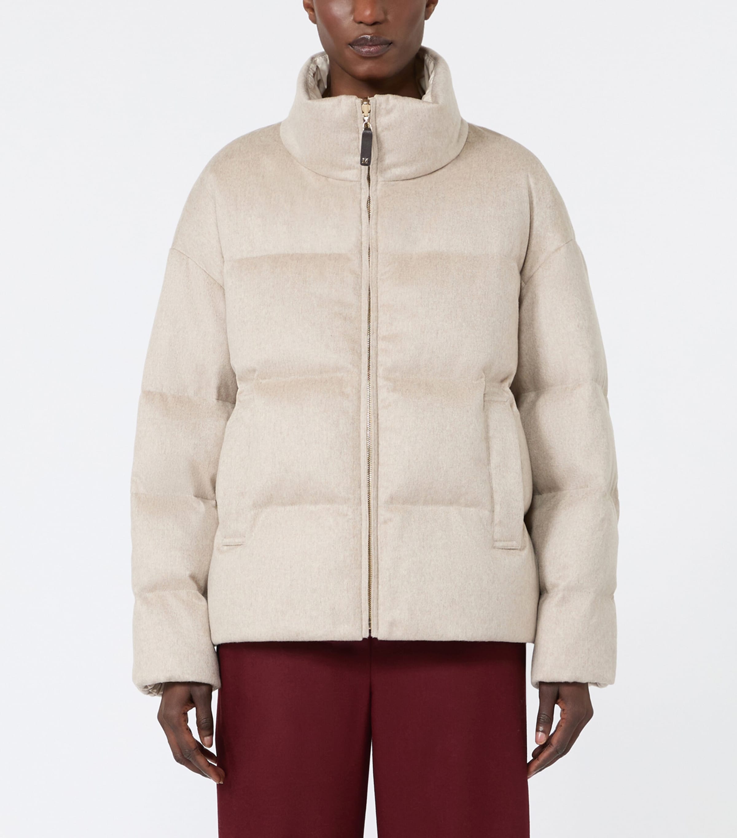 Max Mara Womens Cashmere Puffer Coat Albino Image 3
