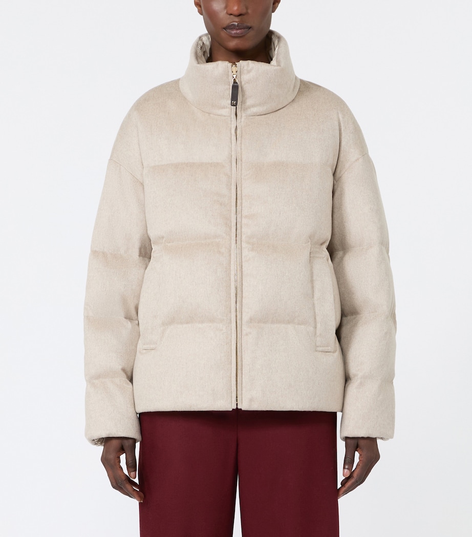 Max Mara Womens Cashmere Puffer Coat Albino Image 3