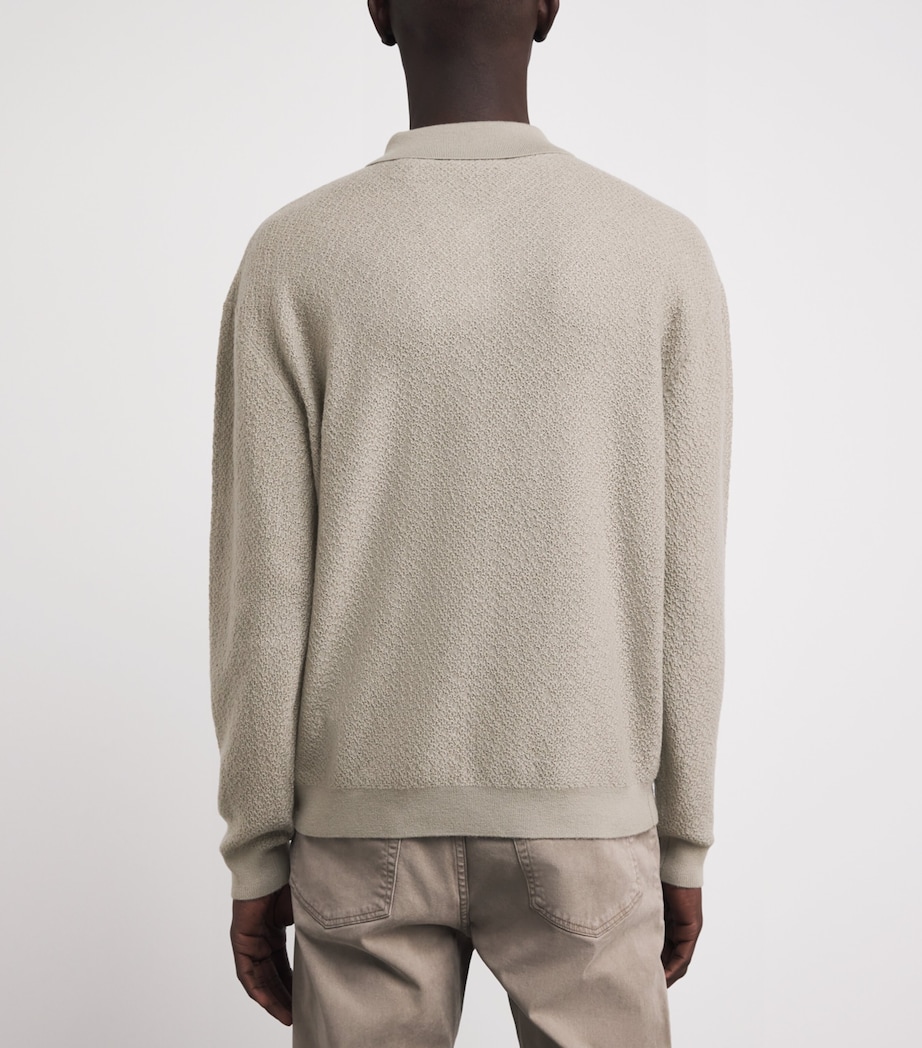 Wool Textured Polo Sweater WARM GREY Image 5