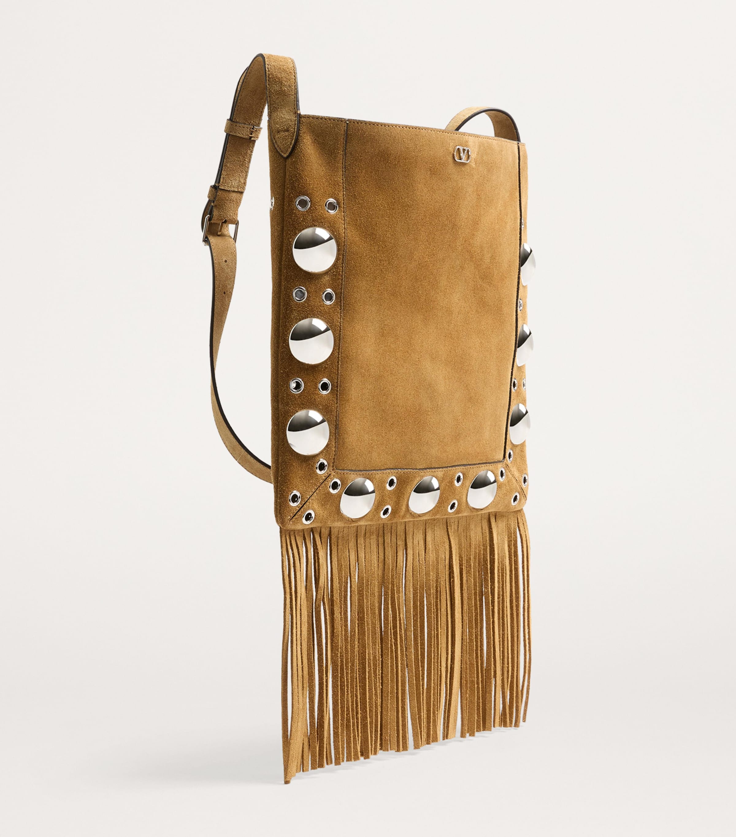 【関税&送料込】Valentino Garavani Brown Suede Nellcate Cros Valentino Garavani Suede Nellcote Cross-Body Bag | Harrods US