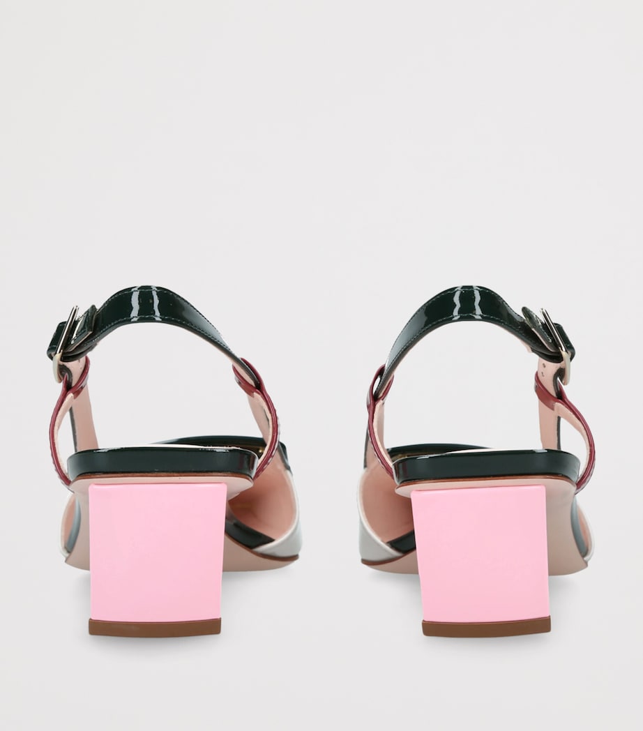 Roger Vivier Leather Belle Vivier Slingback Pumps 45 Pink Comb Image 2