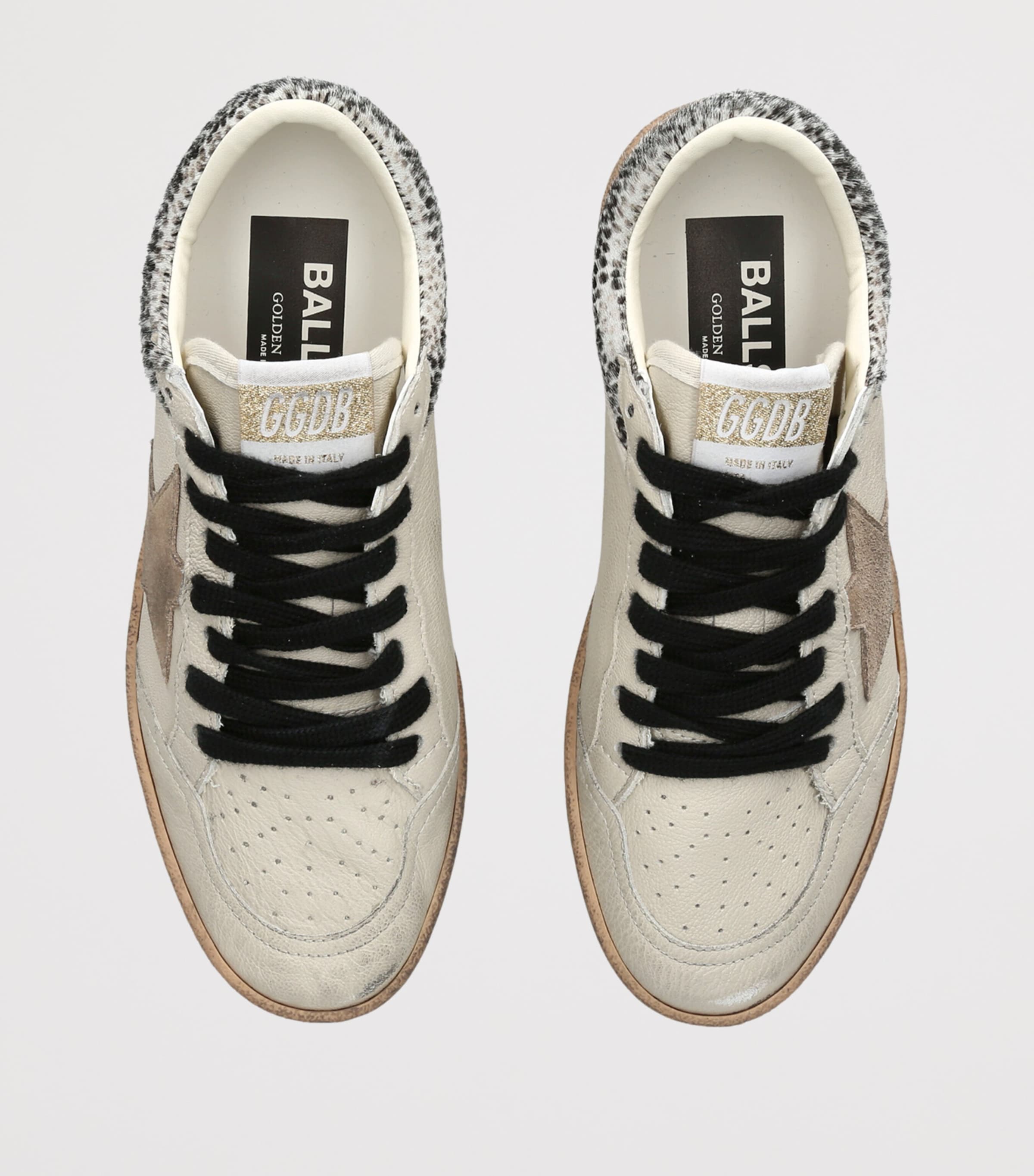 Golden Goose Leather Ball Star Sneakers Cream Comb Image 4
