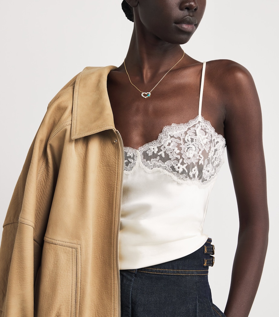 Yellow Gold, Diamond and Turquoise Open Heart Necklace YELLOW GOLD Image 2