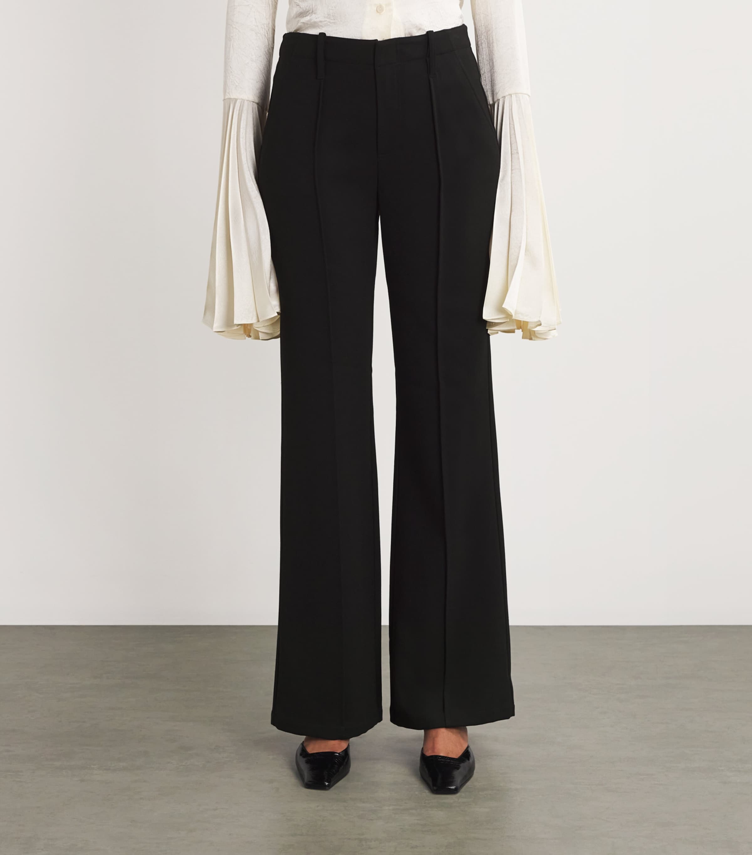 Ansel Wide-Leg Tailored Trousers BLACK Image 3