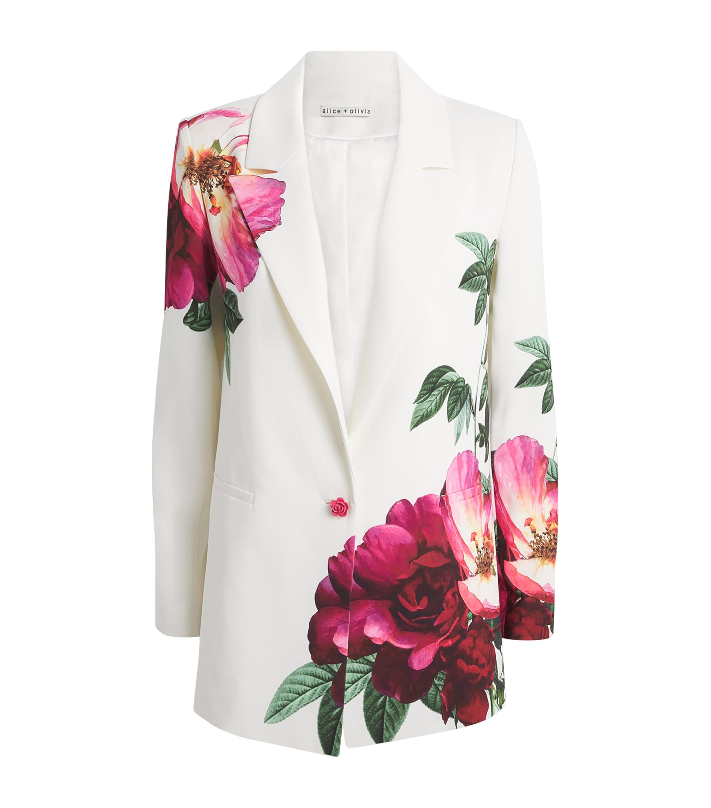 Alice+Olivia Womens Floral Print Danny Blazer O/white Image 1
