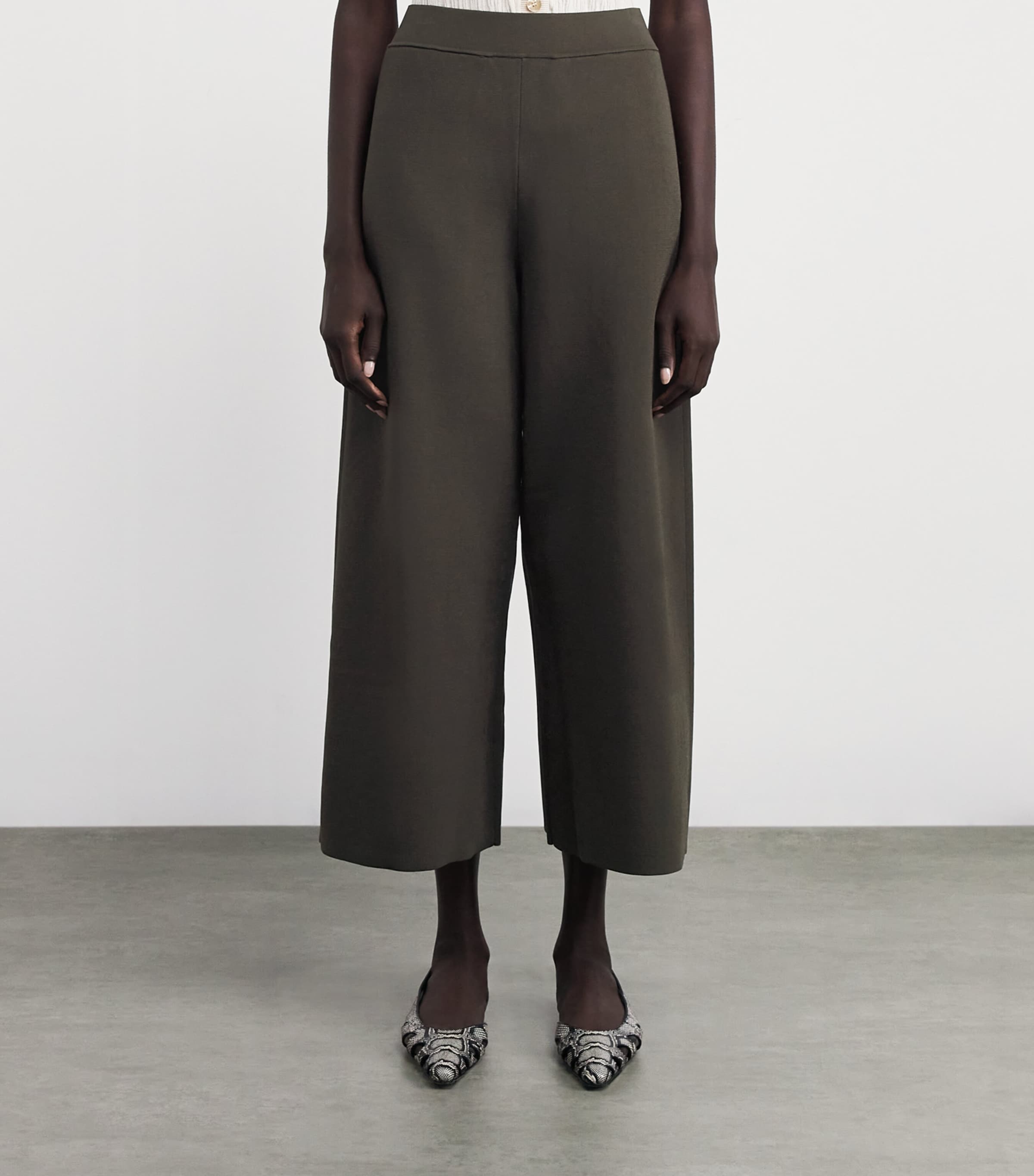 Milano-Knit Wide-Leg Trousers PALM LEAF Image 3