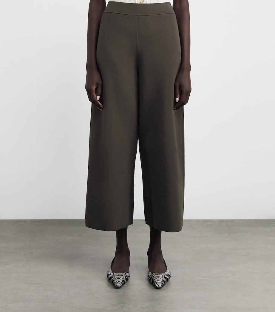 Milano-Knit Wide-Leg Trousers PALM LEAF Image 3