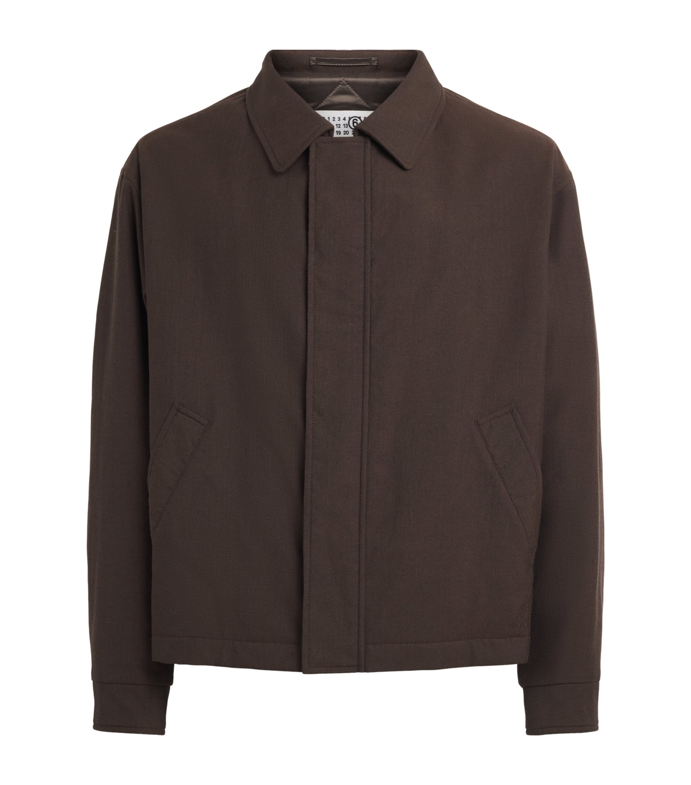 MM6 Maison Margiela Mens Virgin Wool-Cotton Field Jacket Brown Image 1