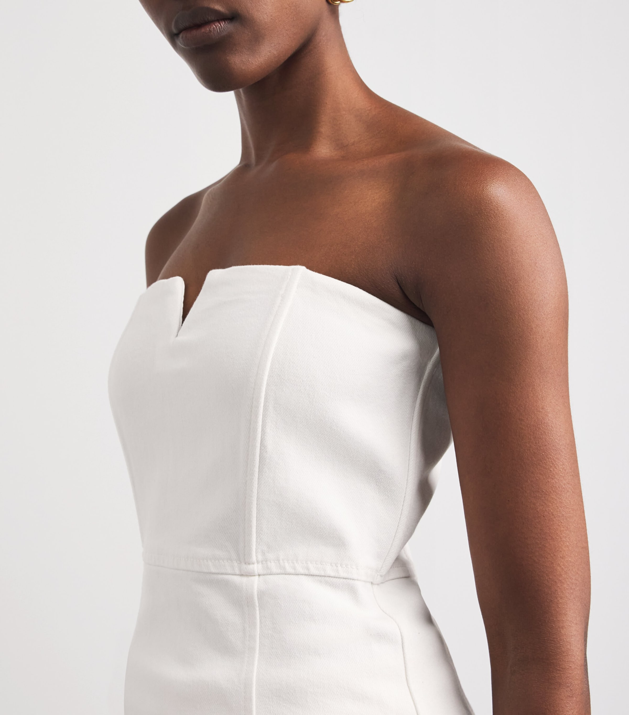 PAIGE Womens Strapless Fiana Top Tonal Ecru Image 3