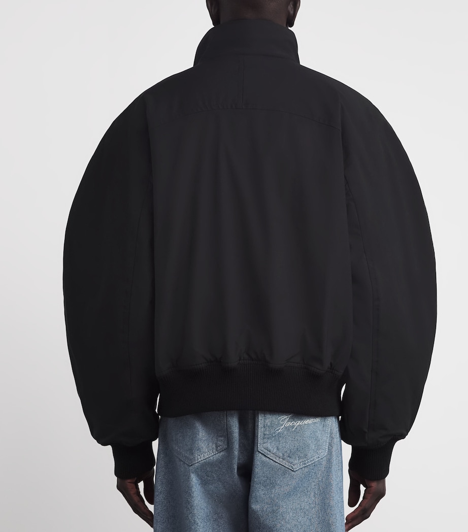 Curved Bomber Jacket 990-BLACK Image 4