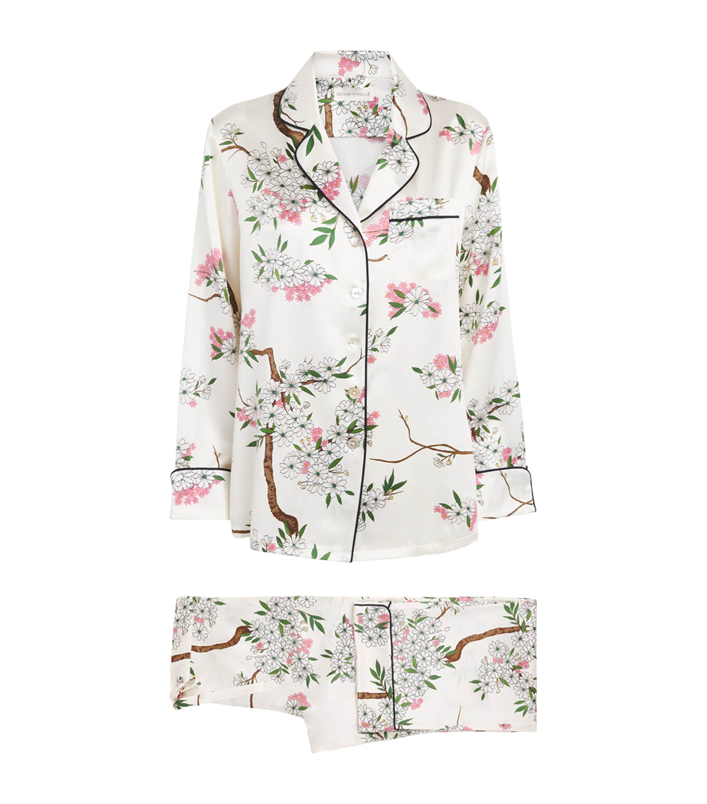 Olivia von Halle Womens Silk Floral Lila Pyjama Set Ana Image 1