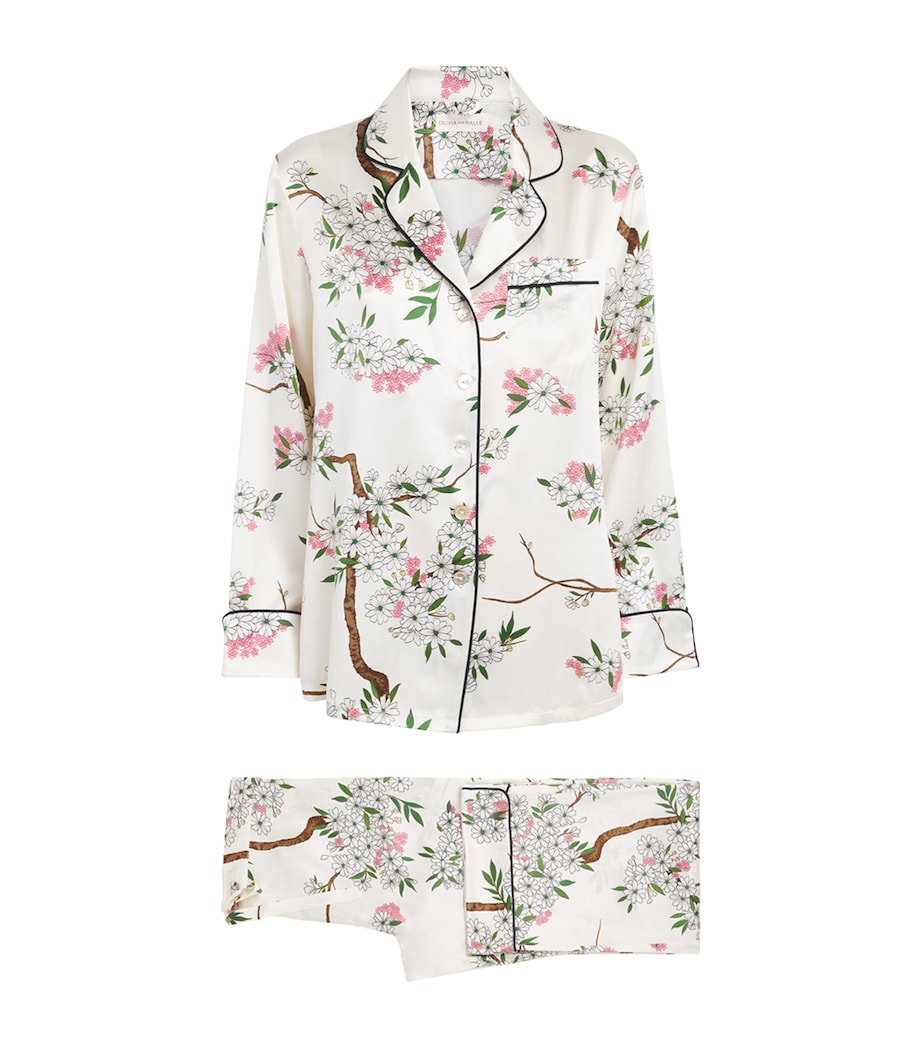Olivia von Halle Womens Silk Floral Lila Pyjama Set Ana Image 1