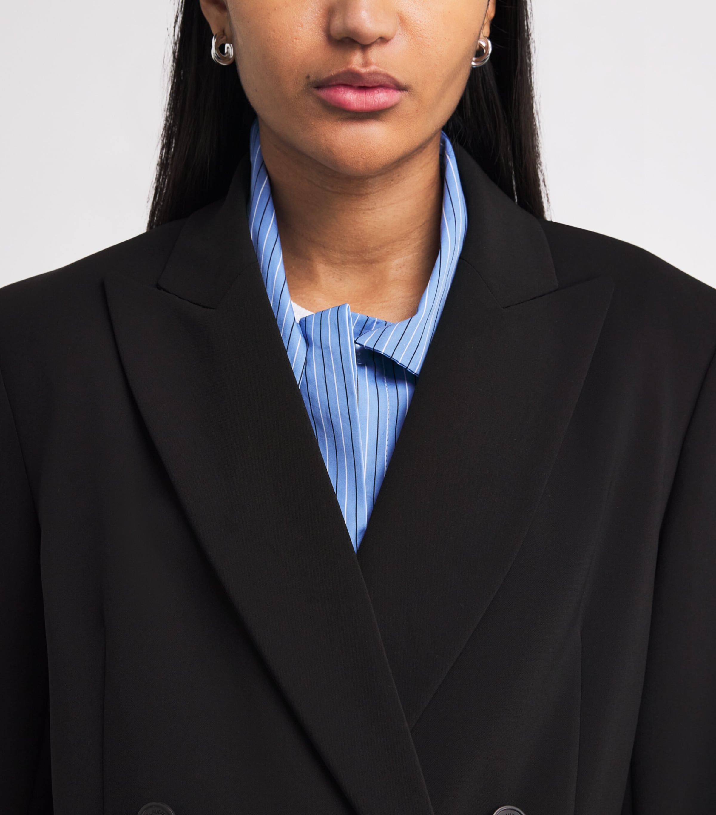Claudie Pierlot Womens Double-Breasted Tailored Blazer Black Image 3