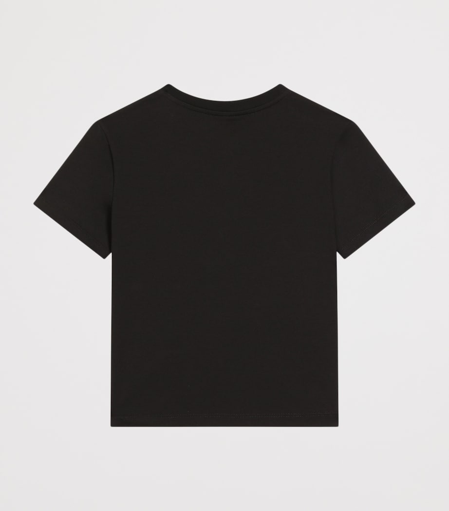 Dolce&Gabbana Kids Cotton Embellished-Logo T-Shirt (8-12+ Years) Black Image 2