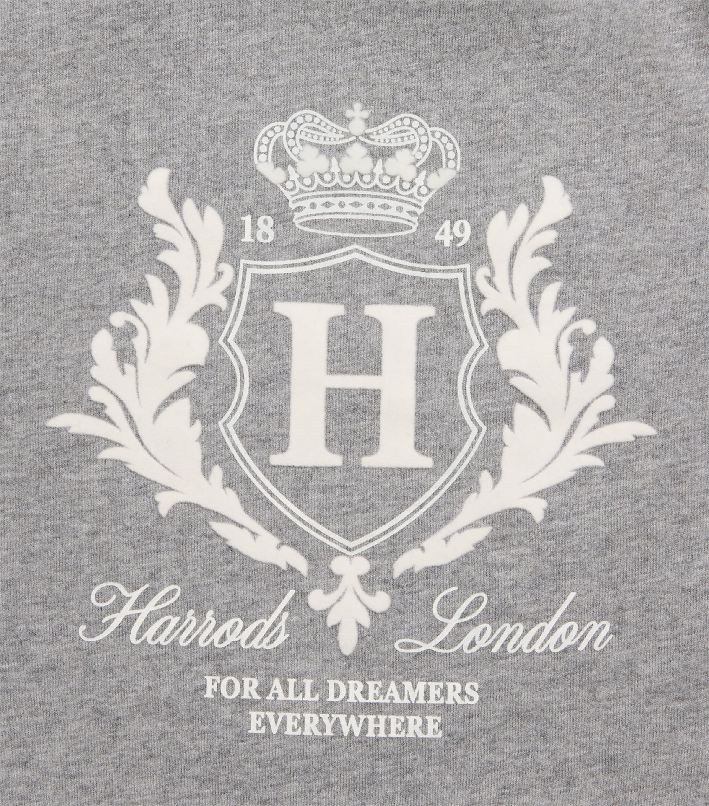 Harrods Cotton Jersey Flocked Logo Sweatshirt (0-18 Months) Grey Image 3