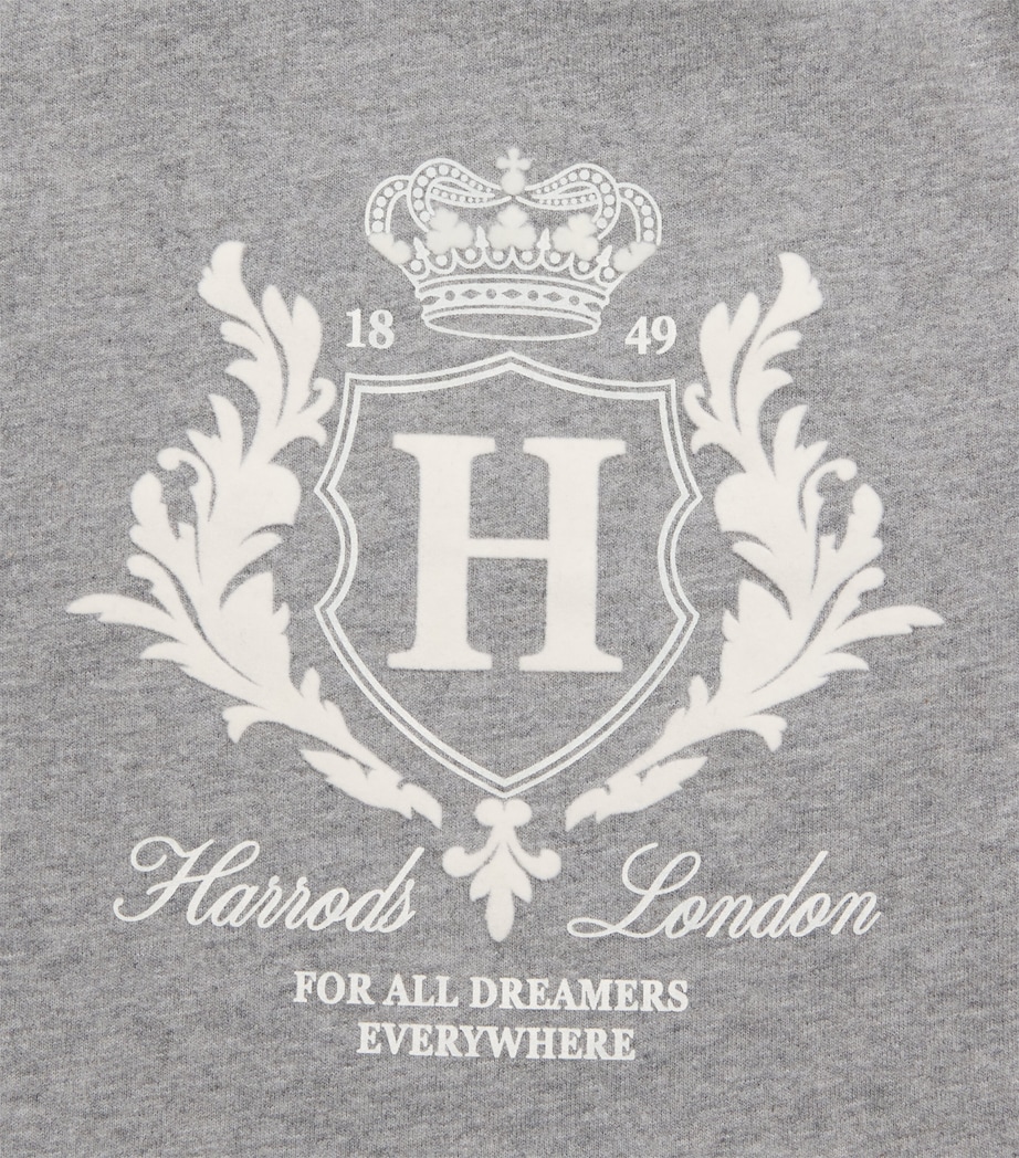 Harrods Cotton Jersey Flocked Logo Sweatshirt (0-18 Months) Grey Image 3