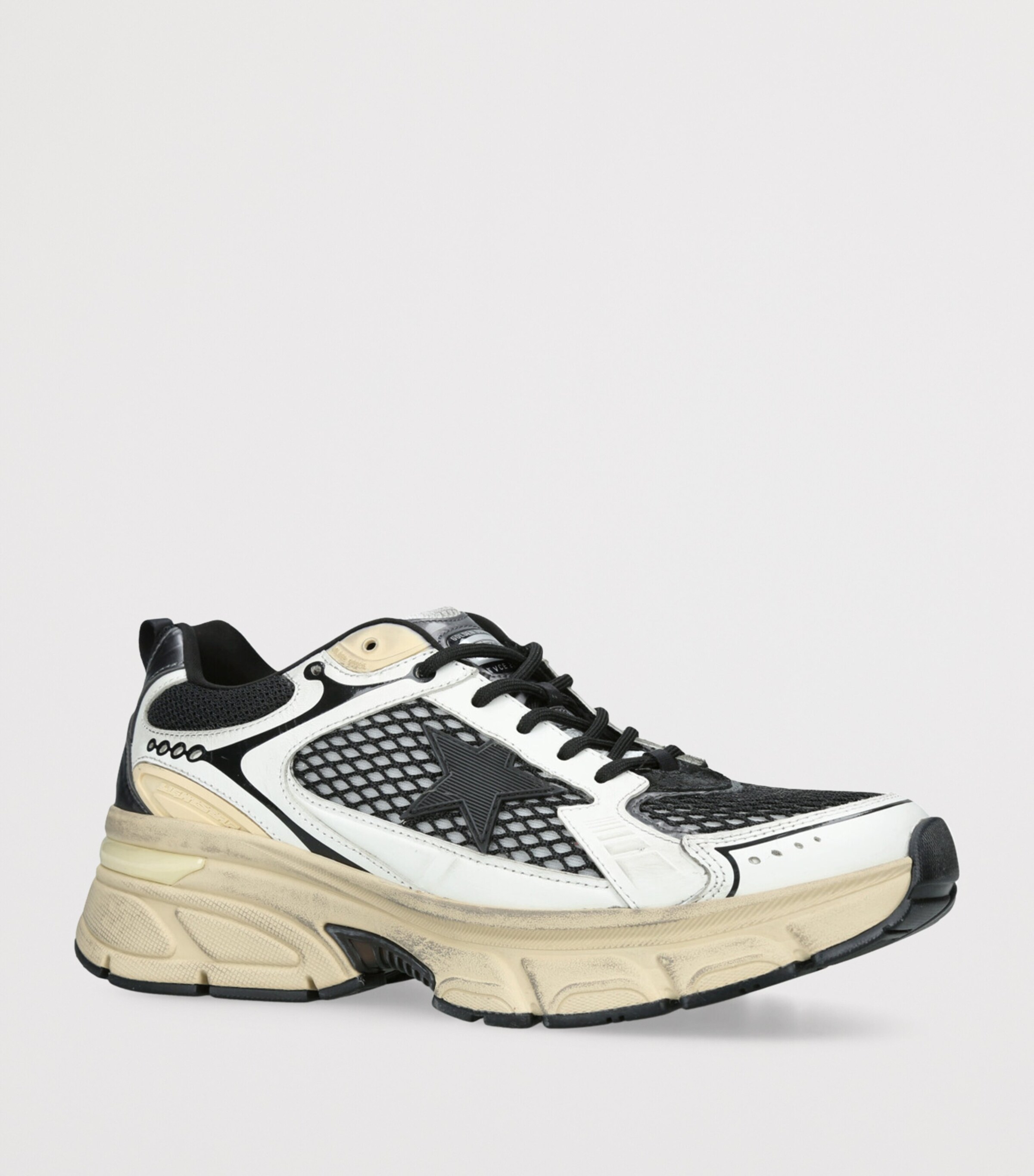 Golden Goose Leather Lightstar Low-Top Sneakers Blk/grey Image 3