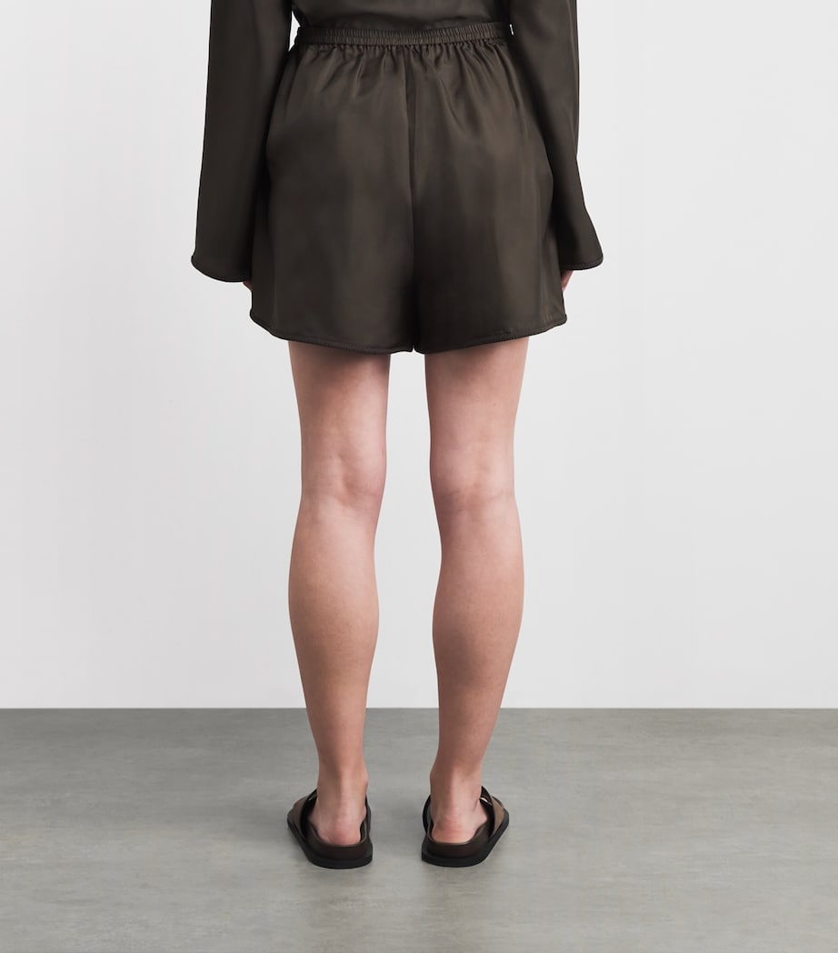 Róhe Womens Silk Taped Shorts Earth Image 5