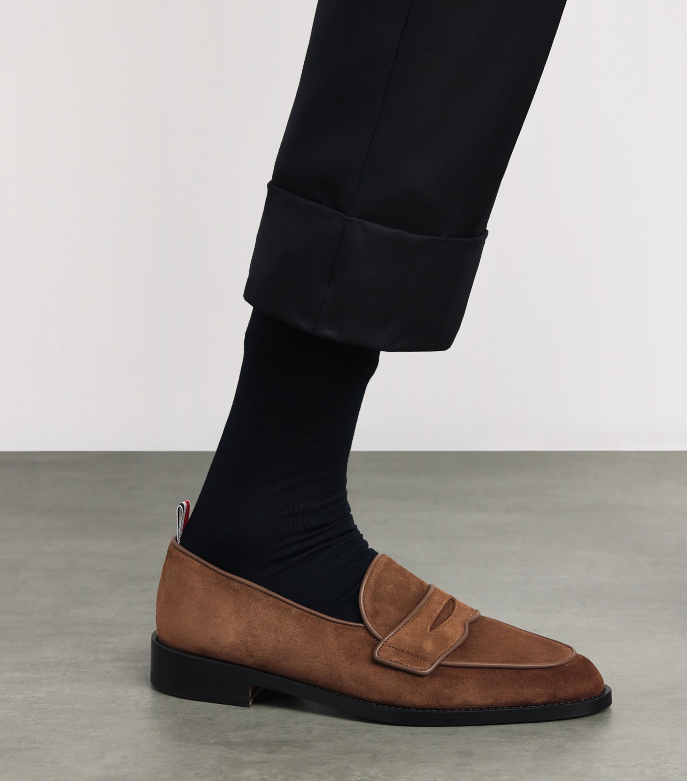 Leather Varsity Penny Loafers DARK BROWN Image 2