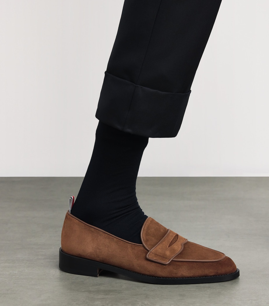 Leather Varsity Penny Loafers DARK BROWN Image 2