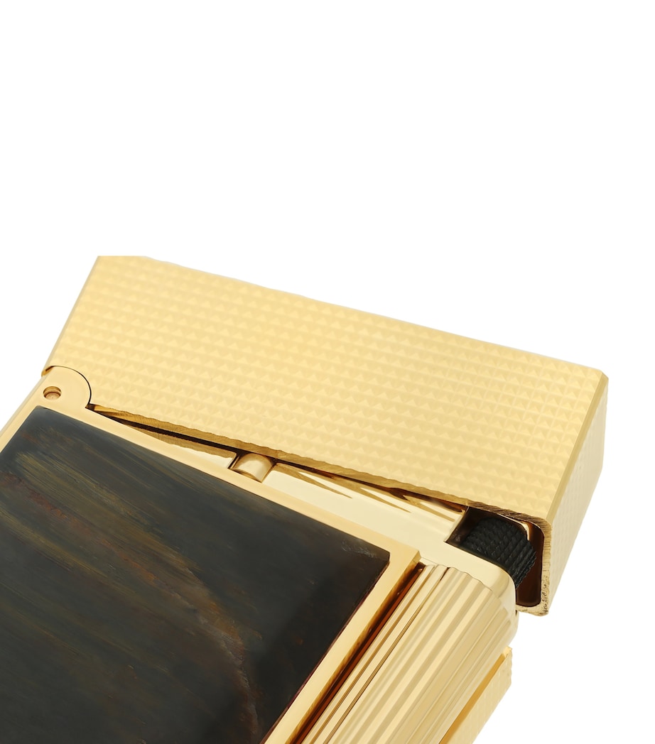 Gold-Plated Stone Of Fortune Quartz Falcon’s Eye Ligne 2 Lighter FAL EYES YELLOW GOLD Image 2