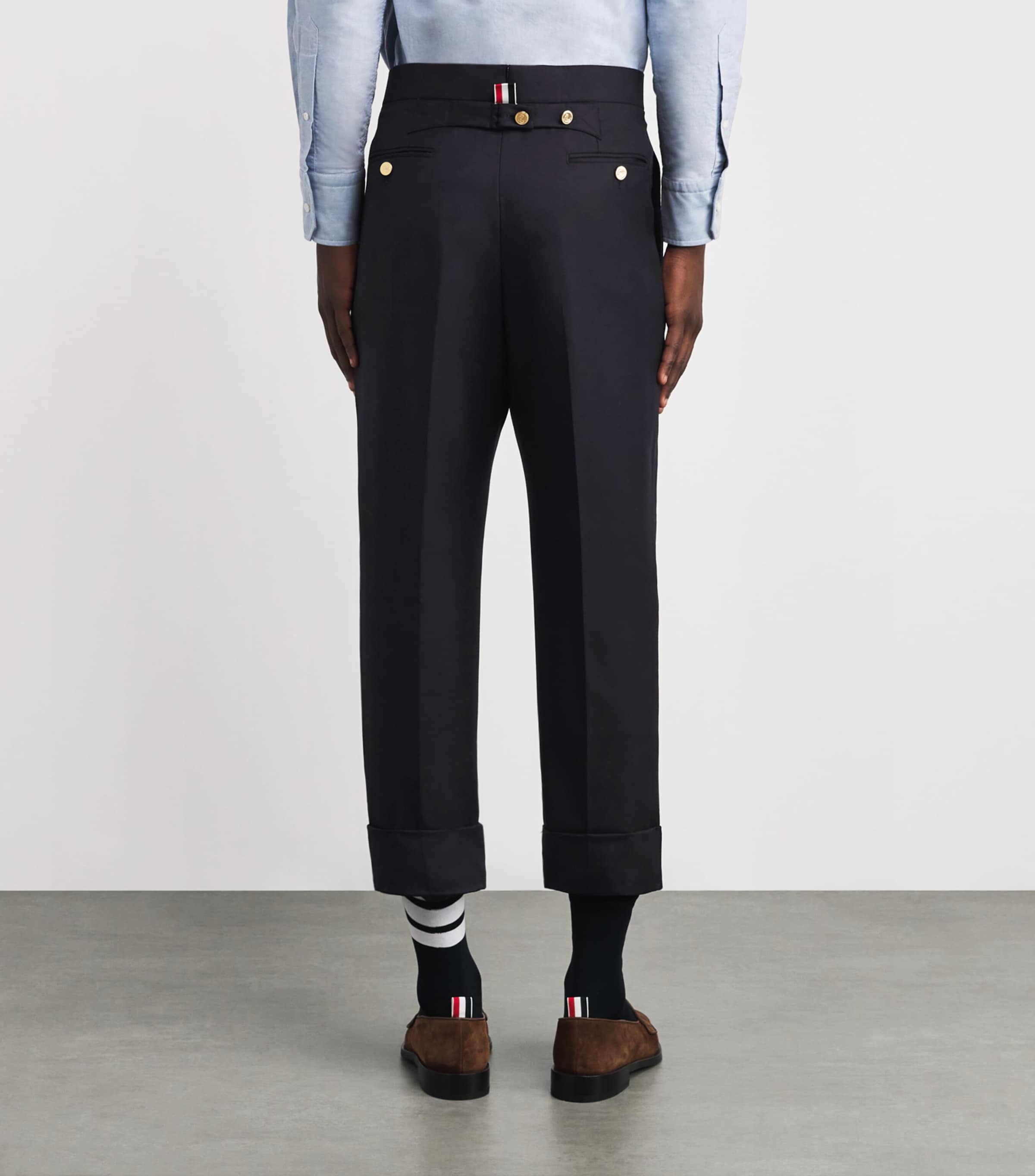 Thom Browne Mens Wool Tailored Trousers Navy Image 4