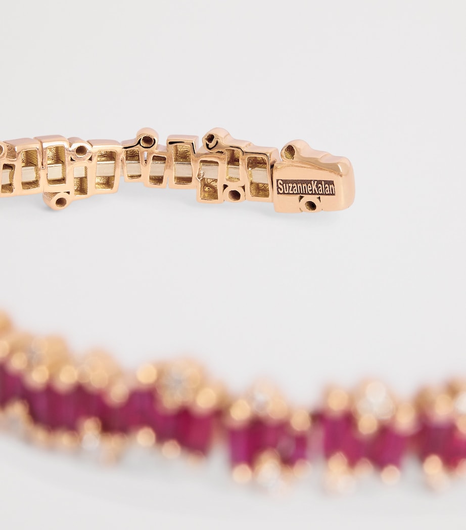 Small Rose Gold, Ruby and Diamond Shimmer Audrey Bangle 18K RG/R Image 4