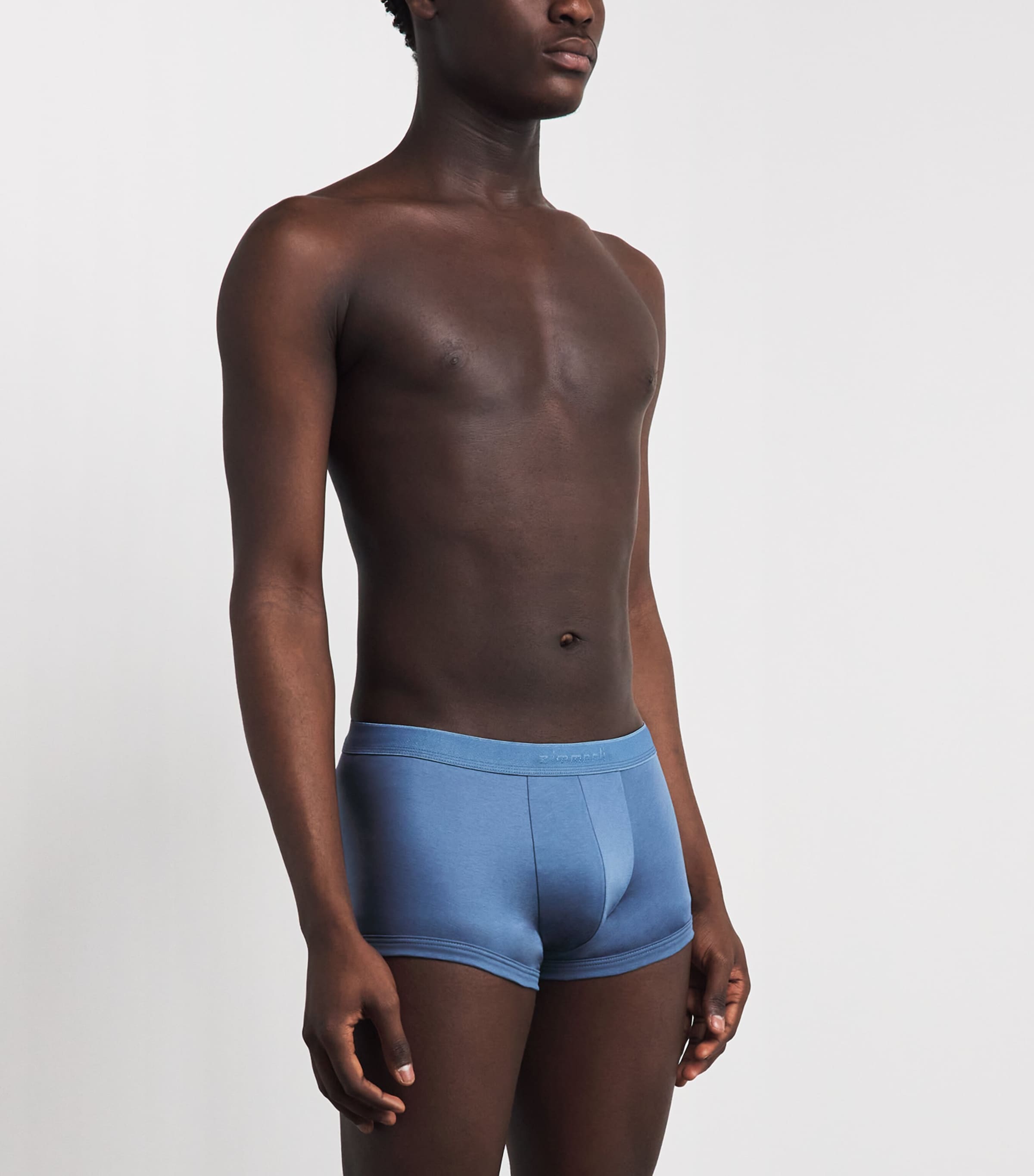 Zimmerli Mens Sea Island Cotton Boxer Briefs Blue Horizon Image 2