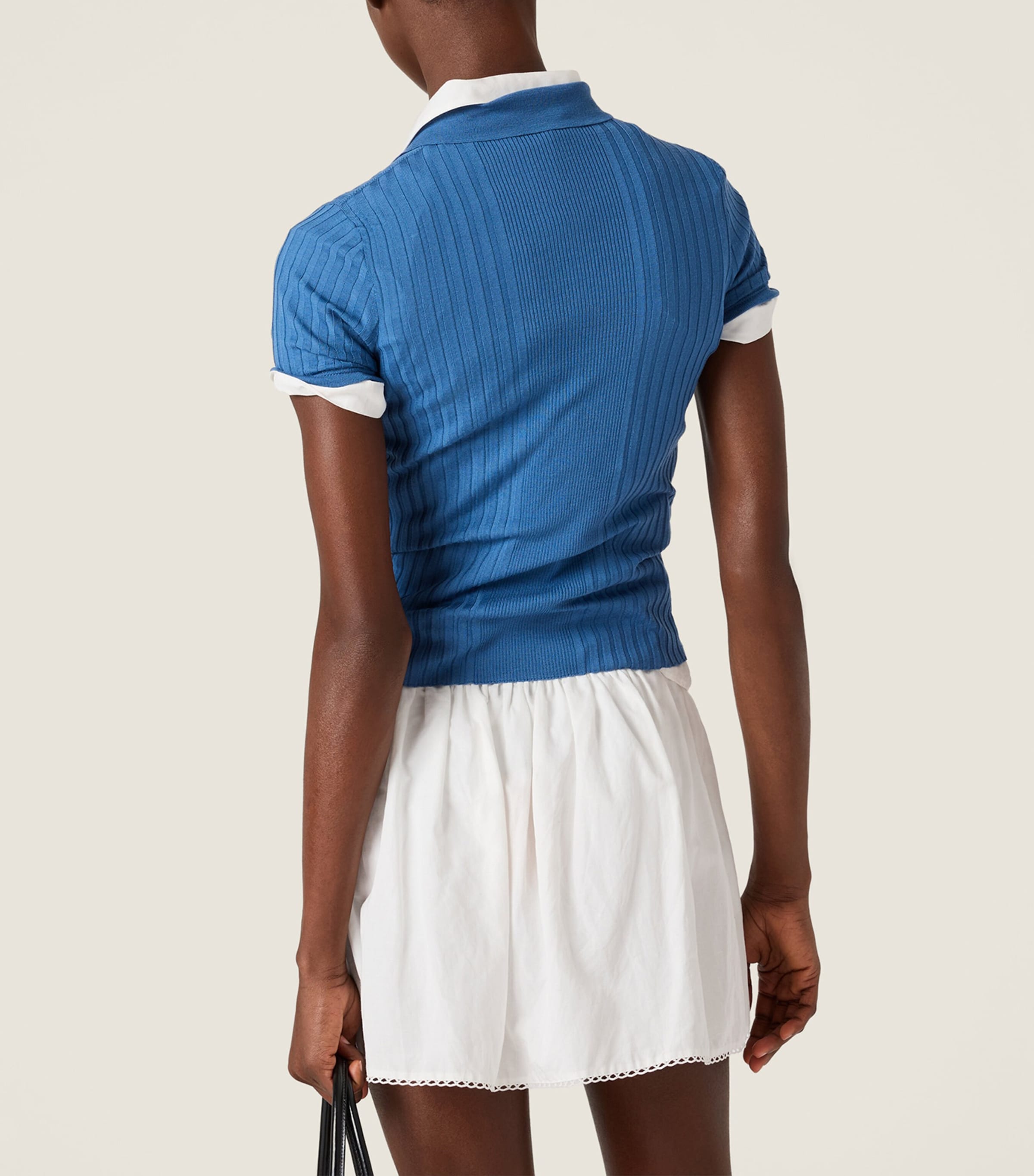 Miu Miu Womens Wool Logo Polo Shirt Image 3