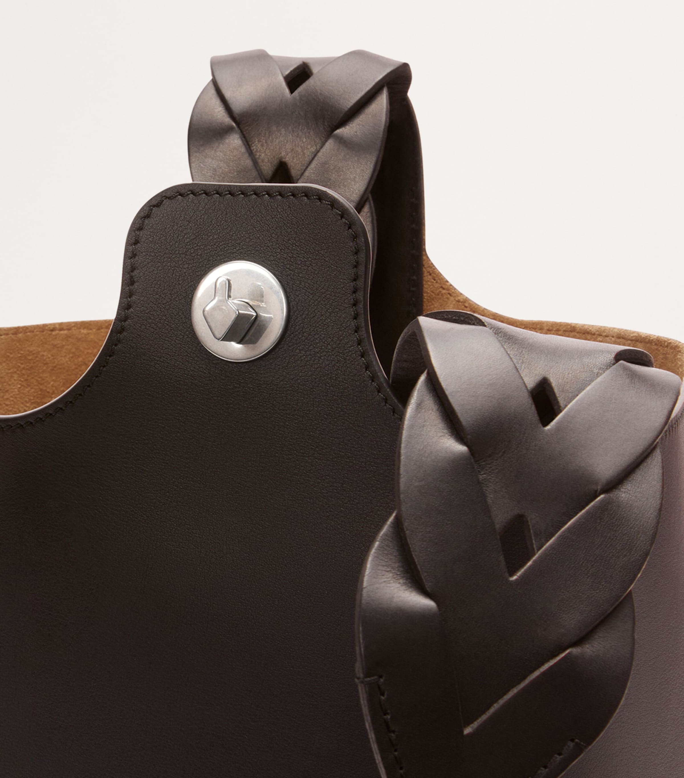 Large Pebble Bucket Bag DARK BROWN Image 7