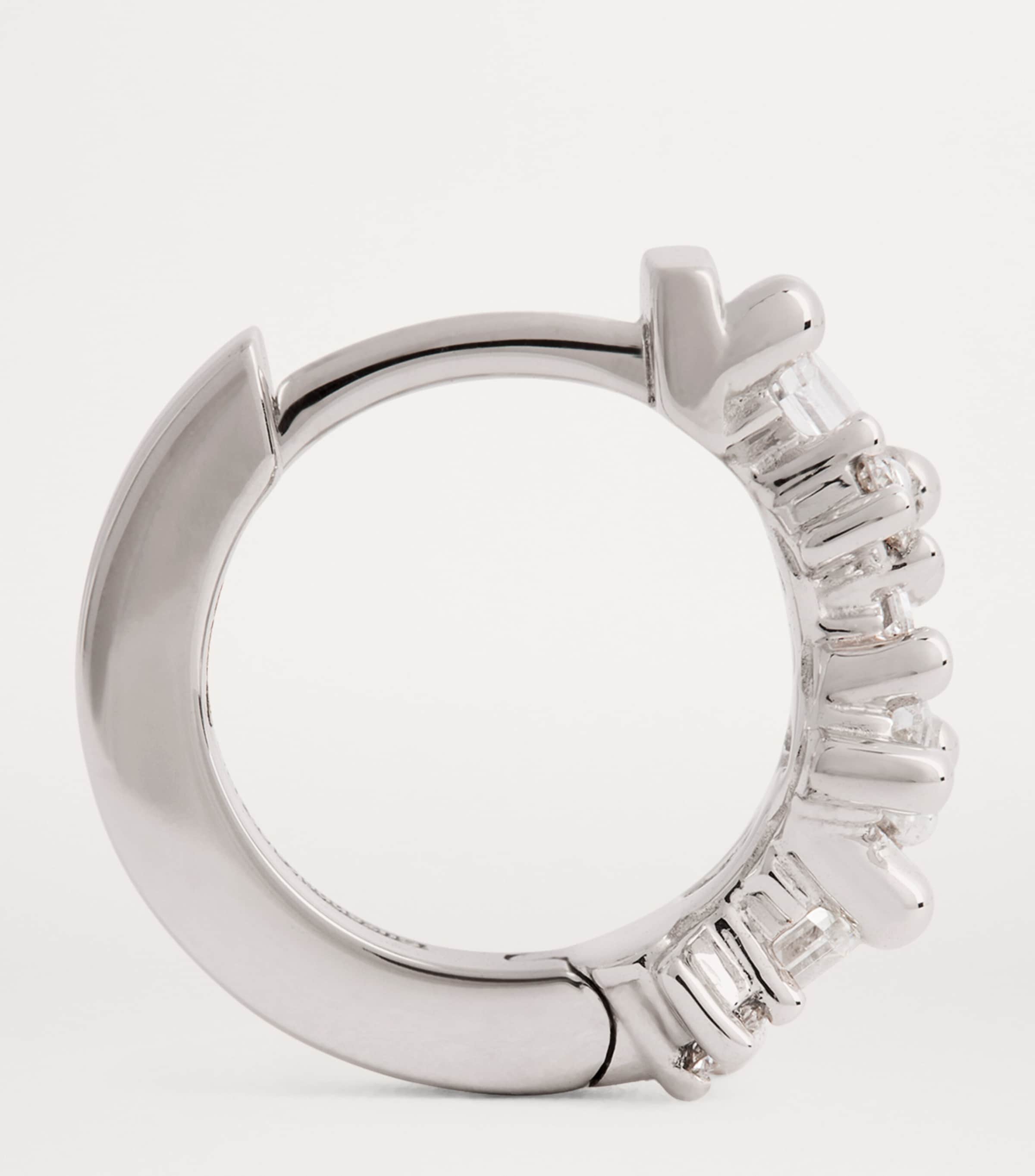 White Gold and Diamond Frenzy Huggie Earrings 18K WG/WD Image 4