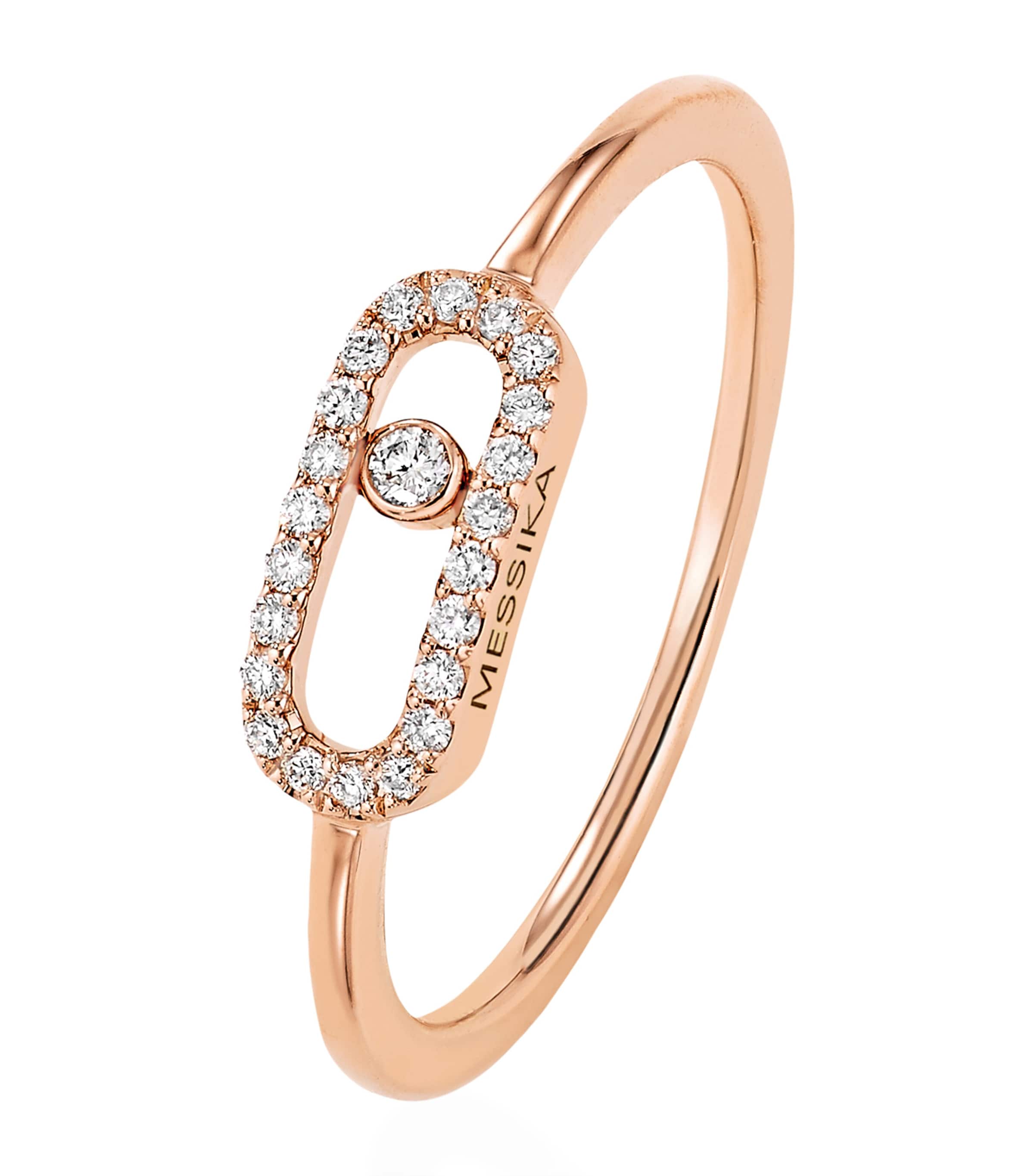 Pink Gold and Diamond Move Uno Ring PINK GOLD Image 1