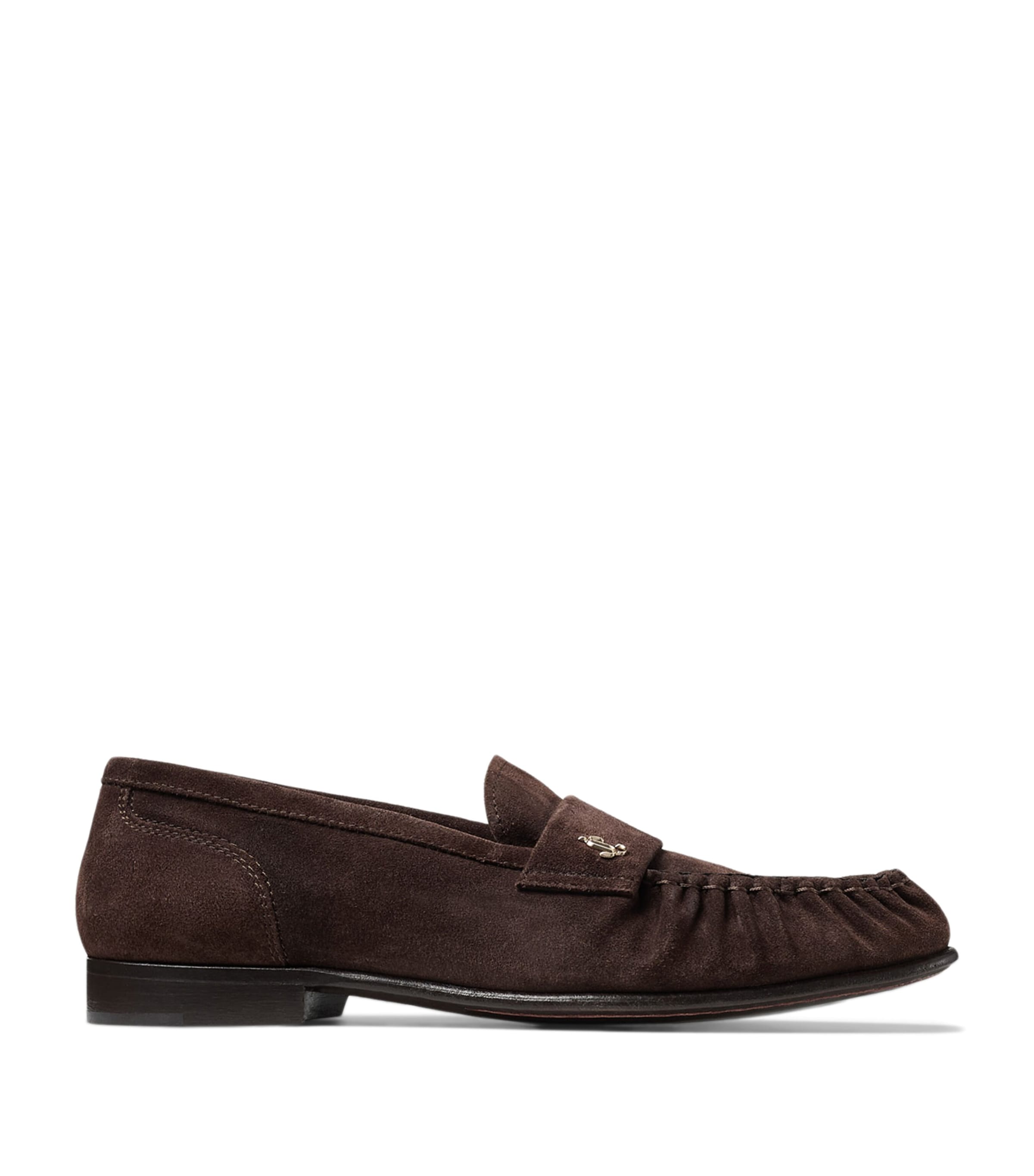 Jimmy Choo Ellis Suede Loafers In Brown