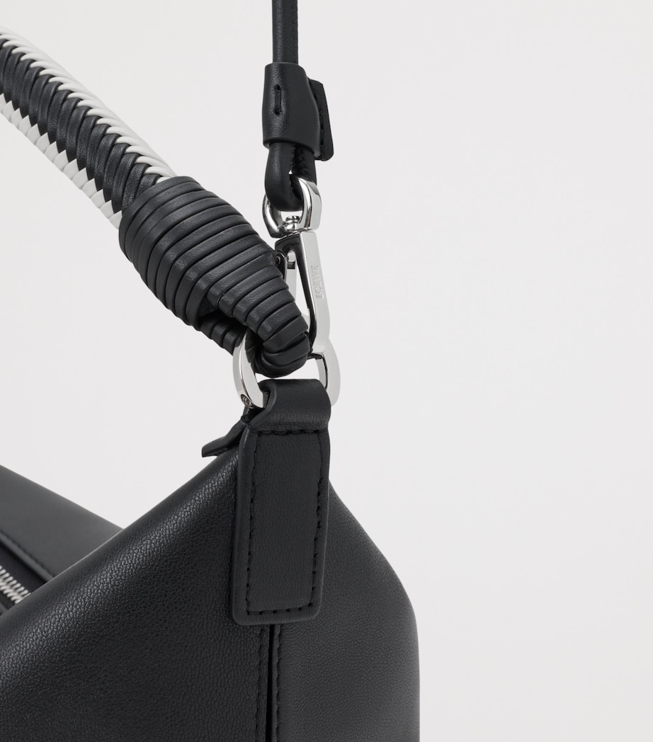 LOEWE Nappa Leather Cala Top-Handle Bag Black/soft White Image 11